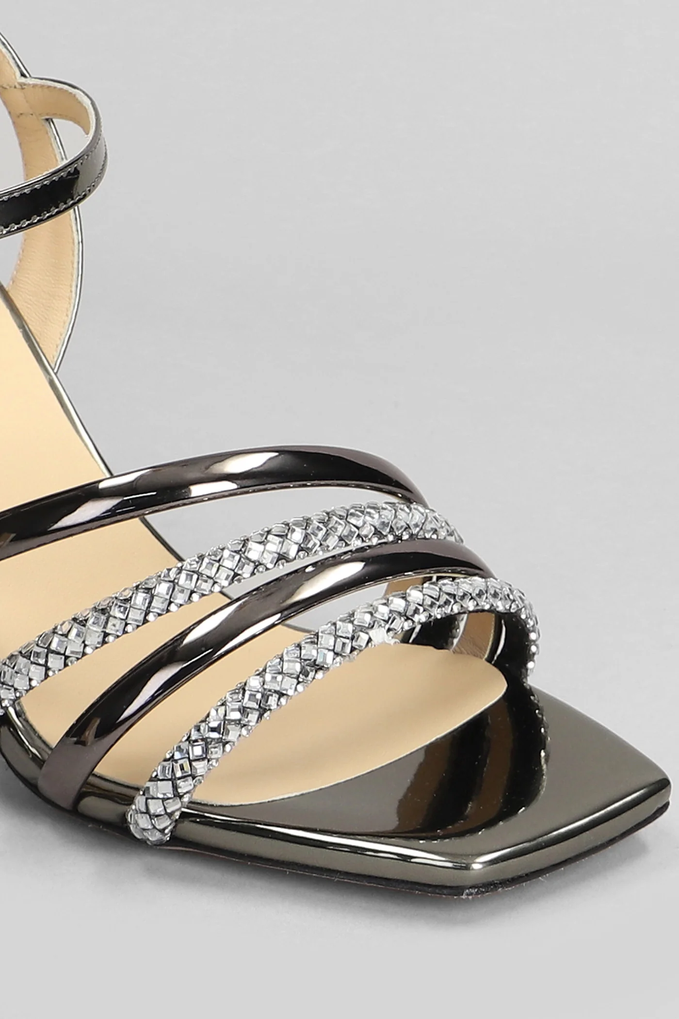 Sandals in Gunmetal leather - Image 5