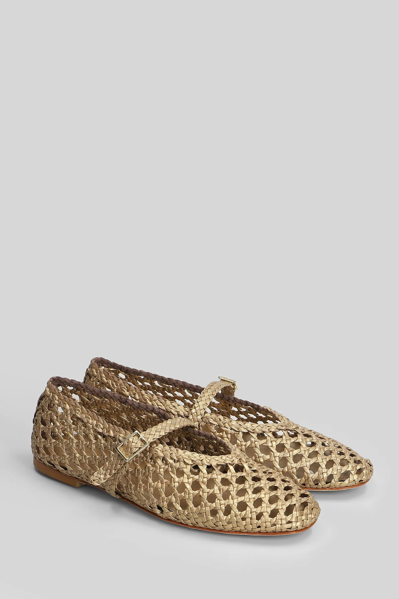 Ballet flats in gold leather - Image 2