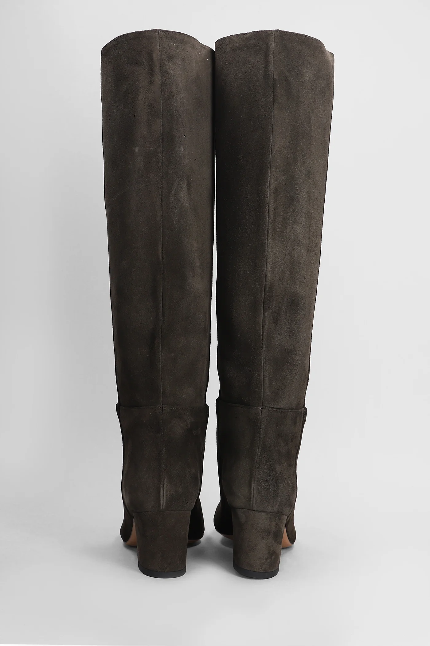 High heels boots in dark brown suede - Image 4