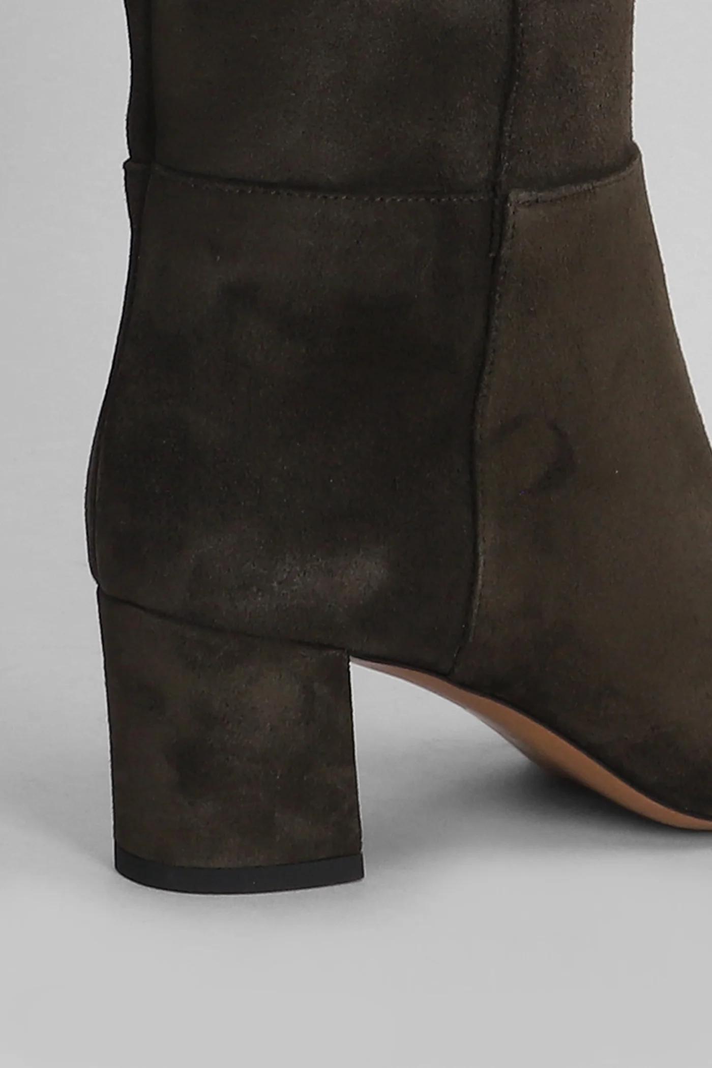 High heels boots in dark brown suede - Image 5