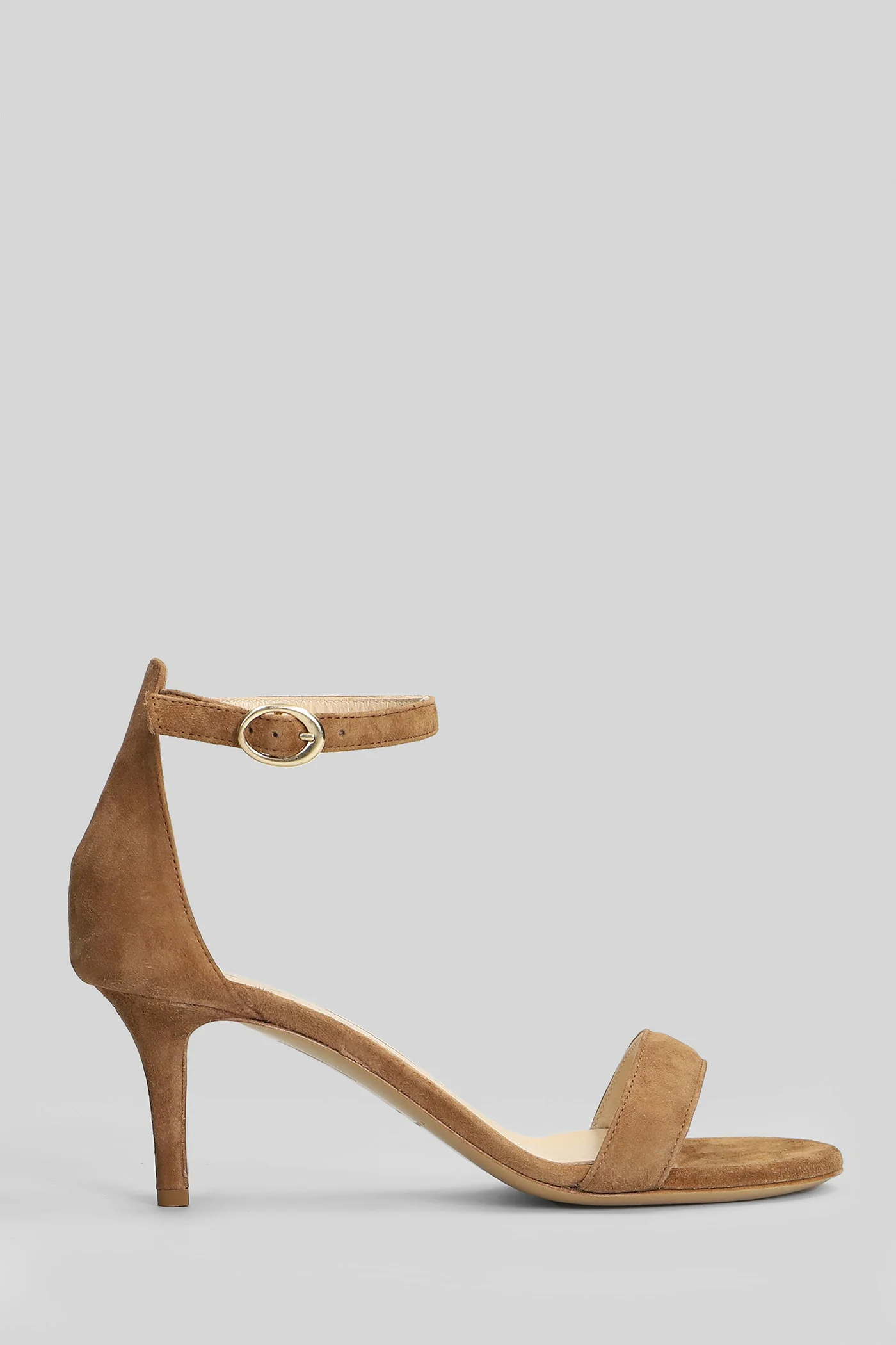 Sandals in brown suede