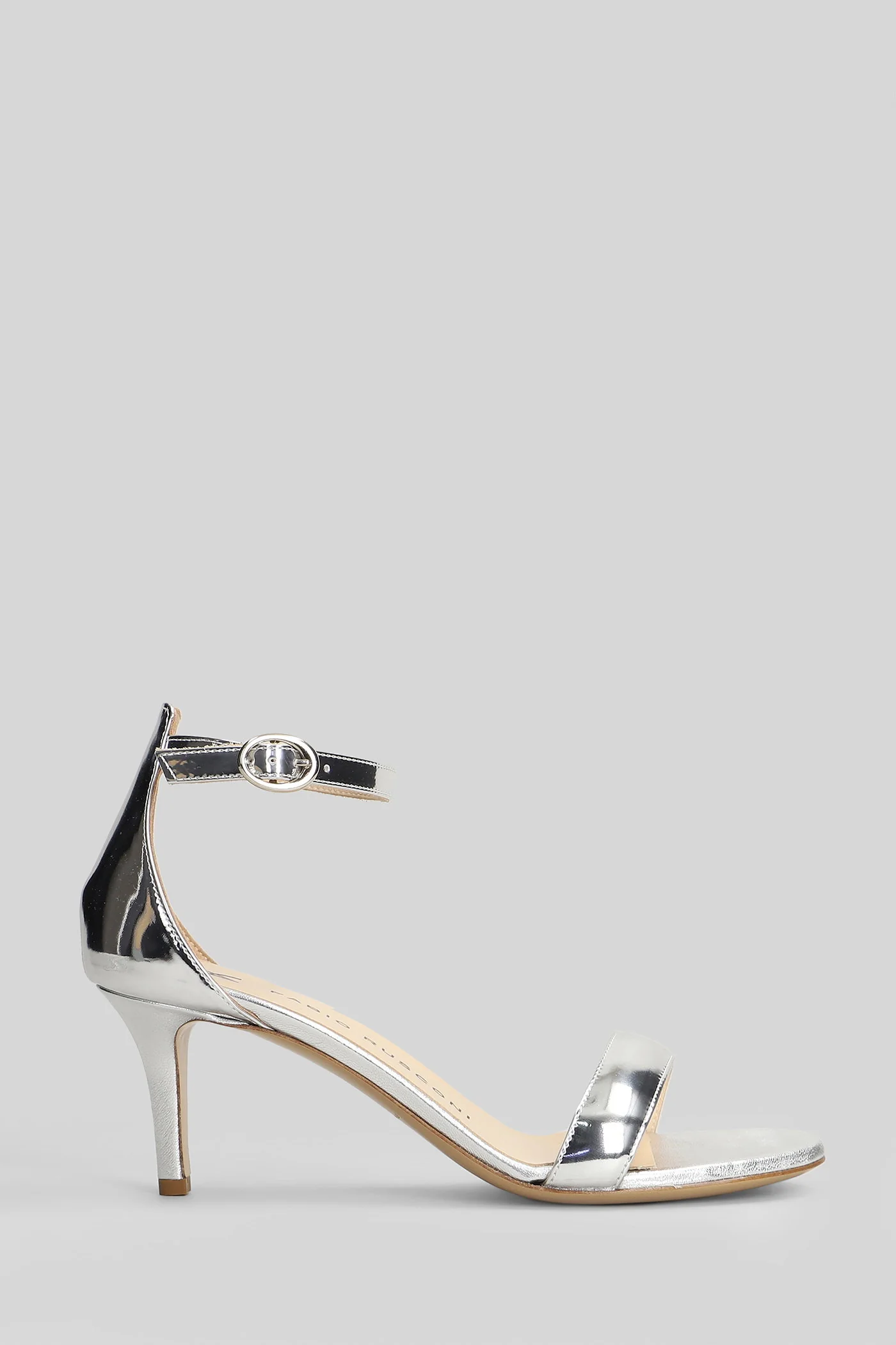 Sandals in silver leather