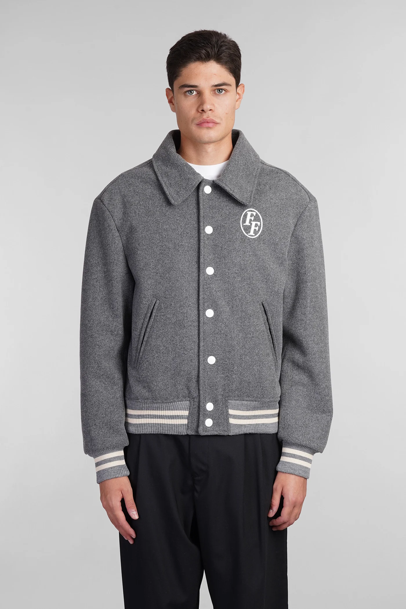 Casual jacket in grey polyester