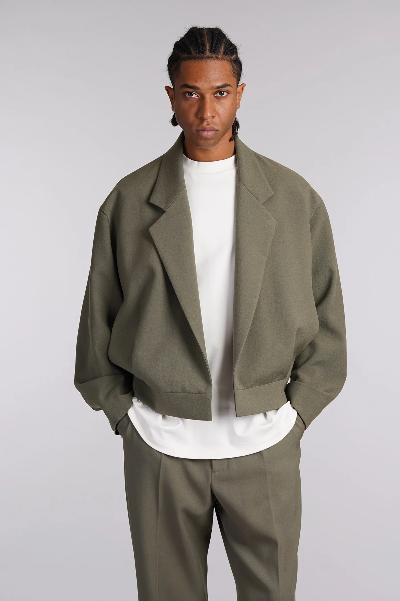 Blazer in green wool