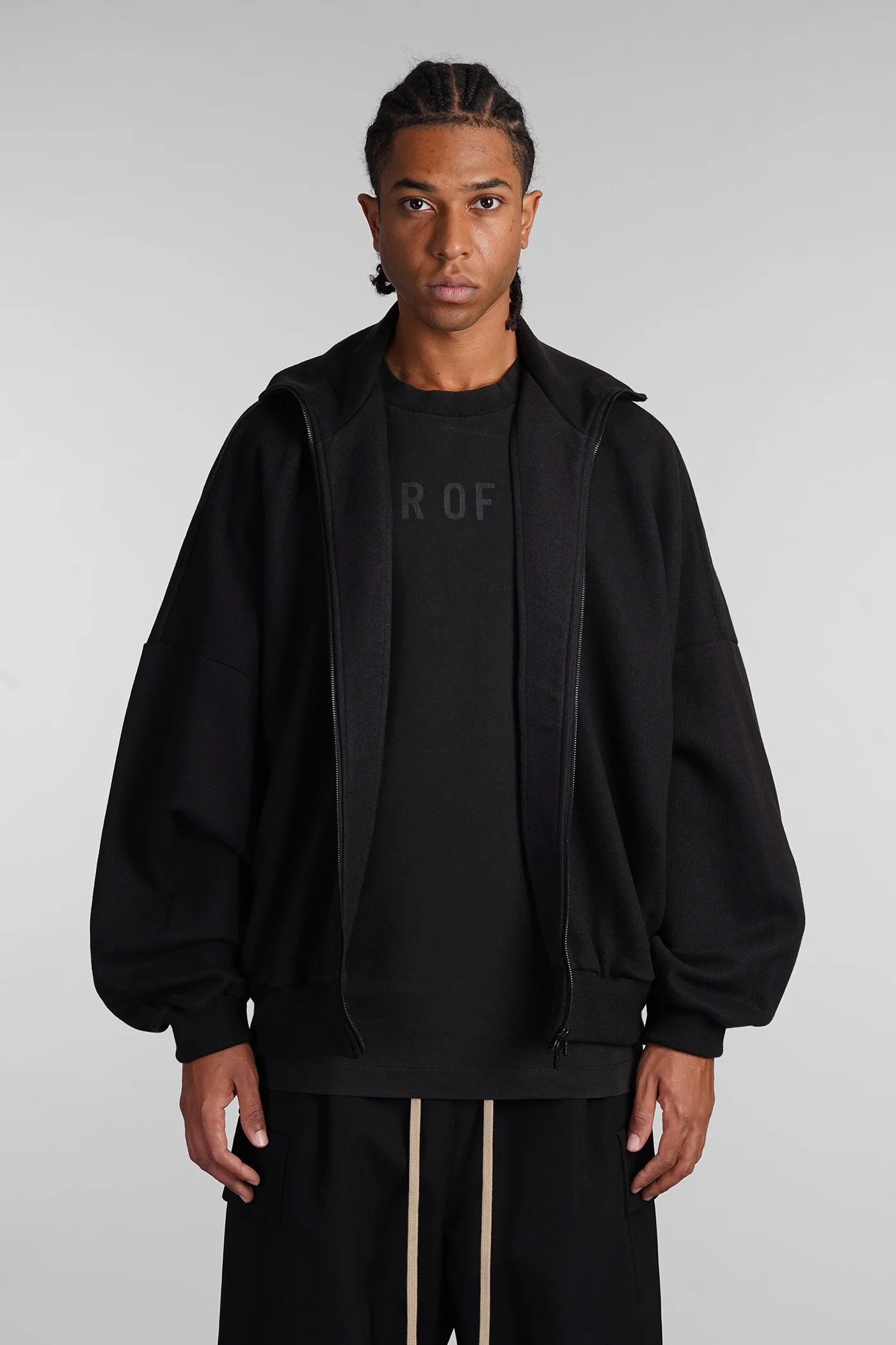 Casual jacket in black cotton
