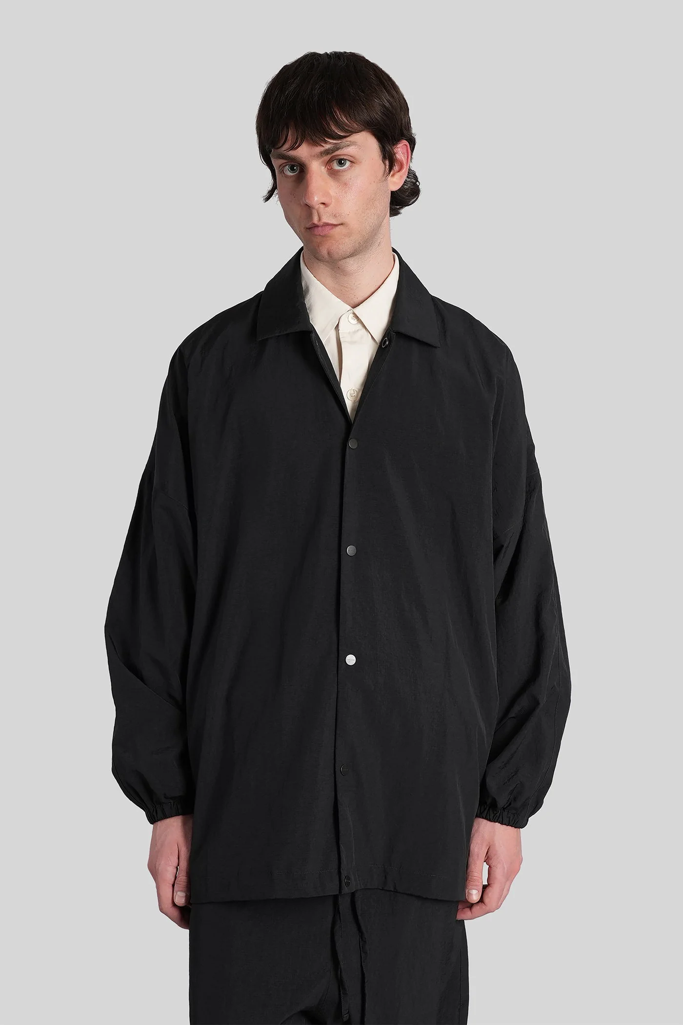 Casual jacket in black polyamide
