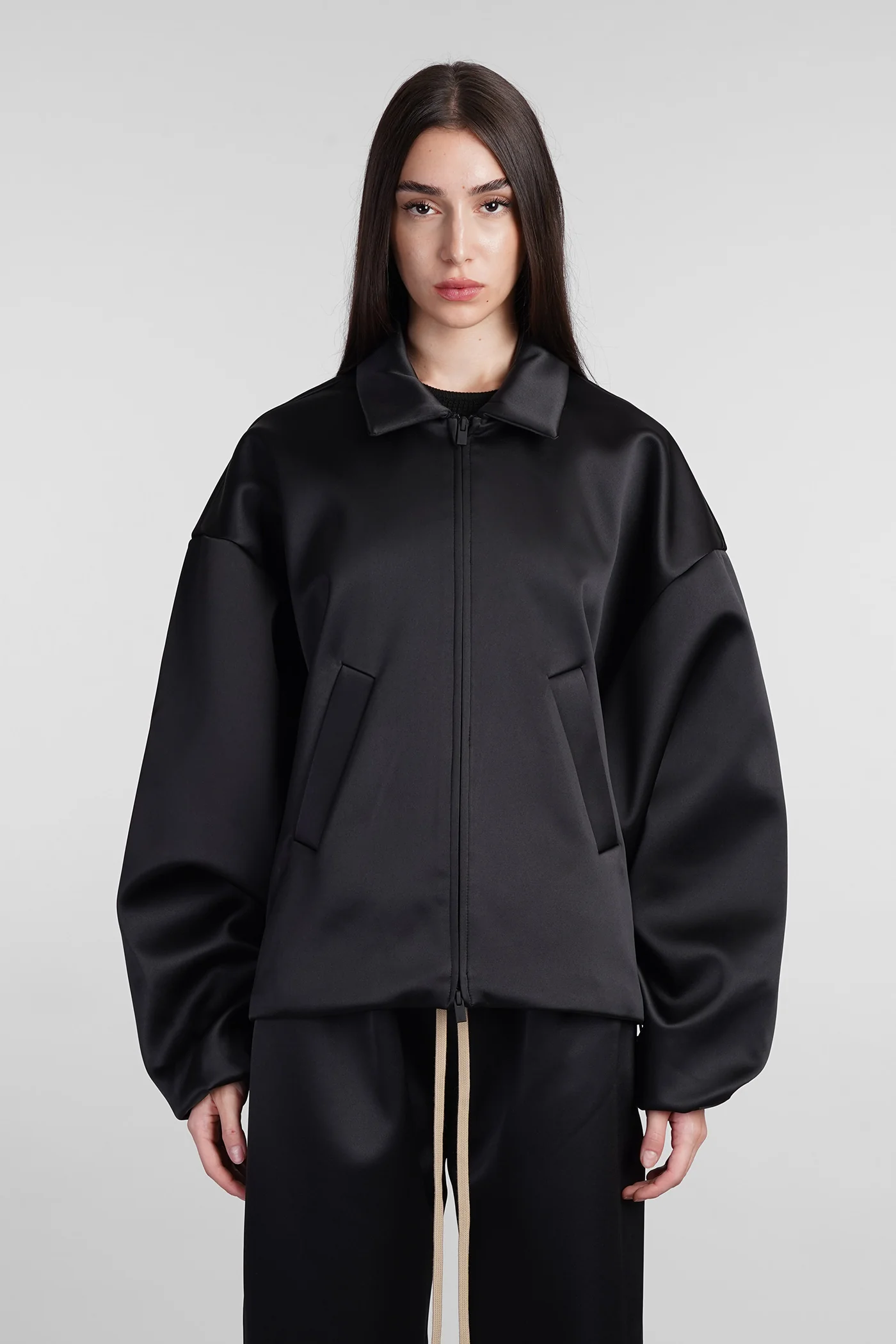 Bomber in black polyester