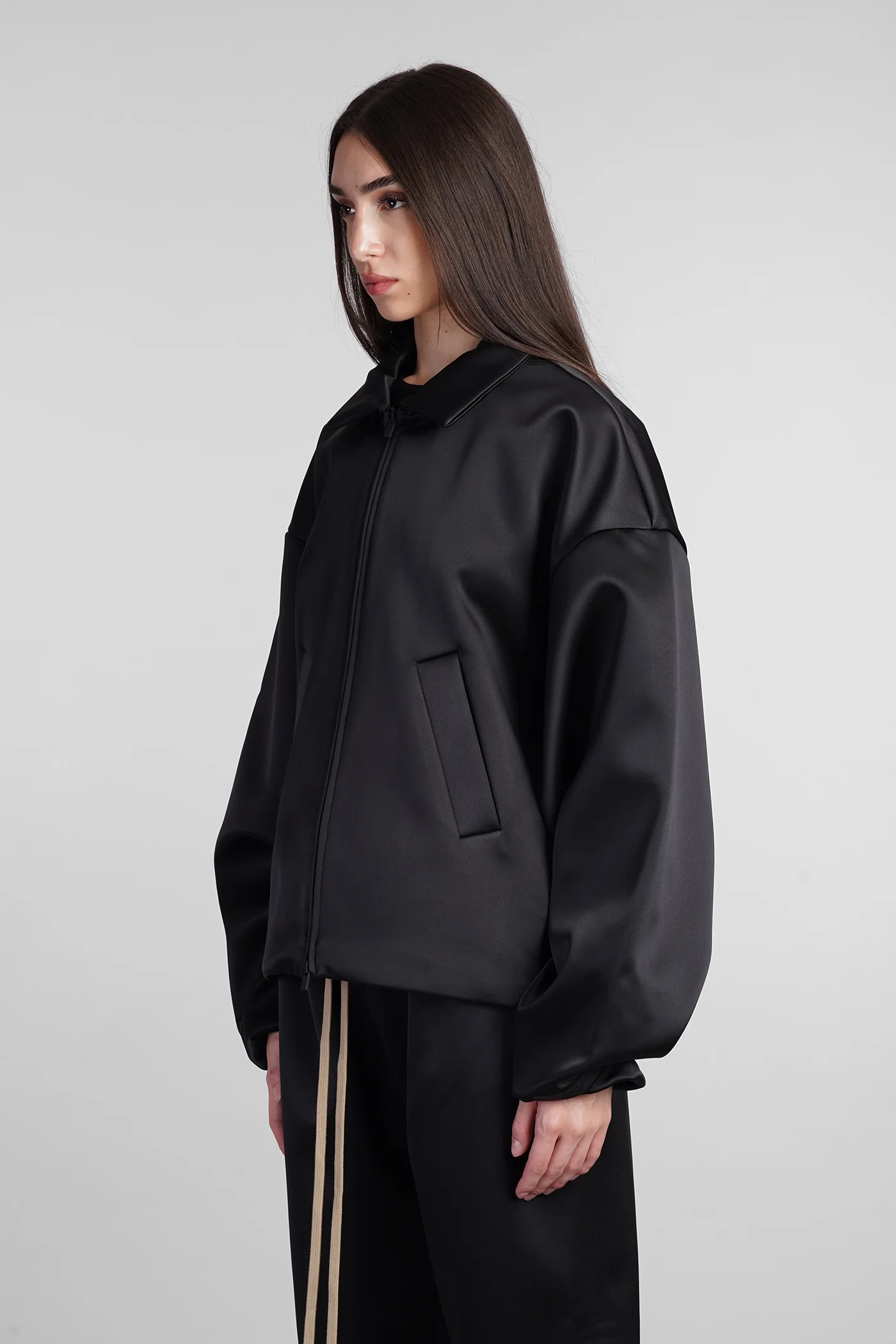 Bomber in black polyester - Image 4