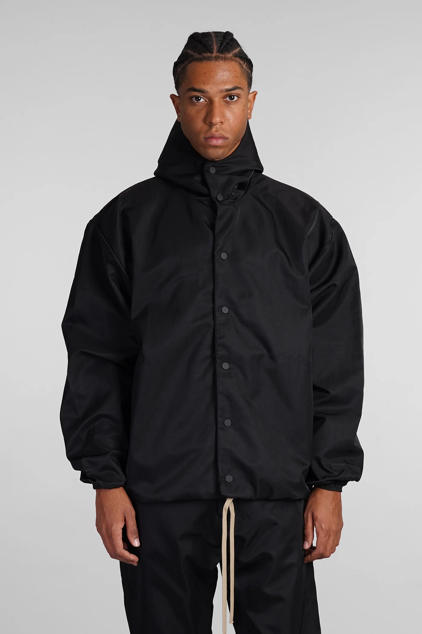 Casual jacket in black nylon