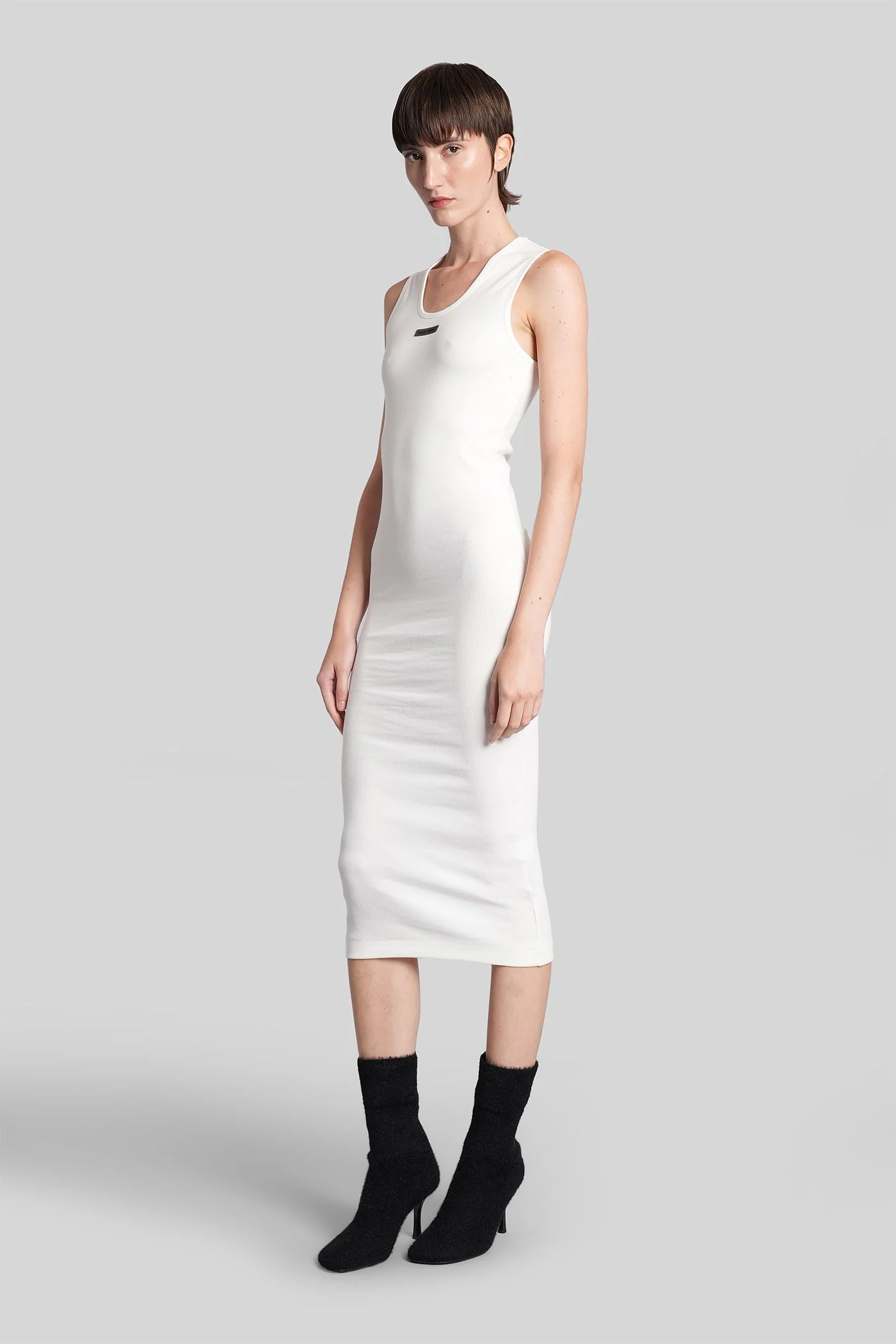 Long dress in white cotton - Image 4