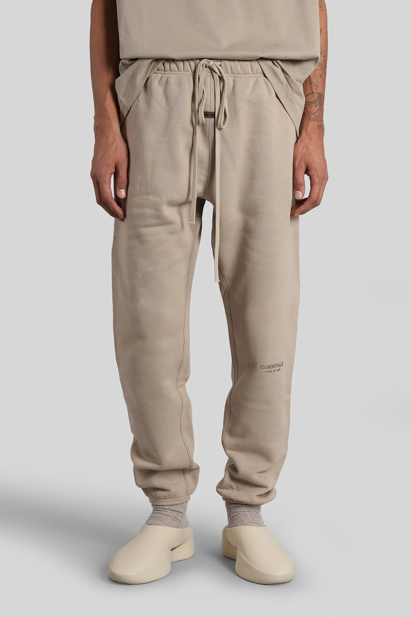 Pants in beige cotton