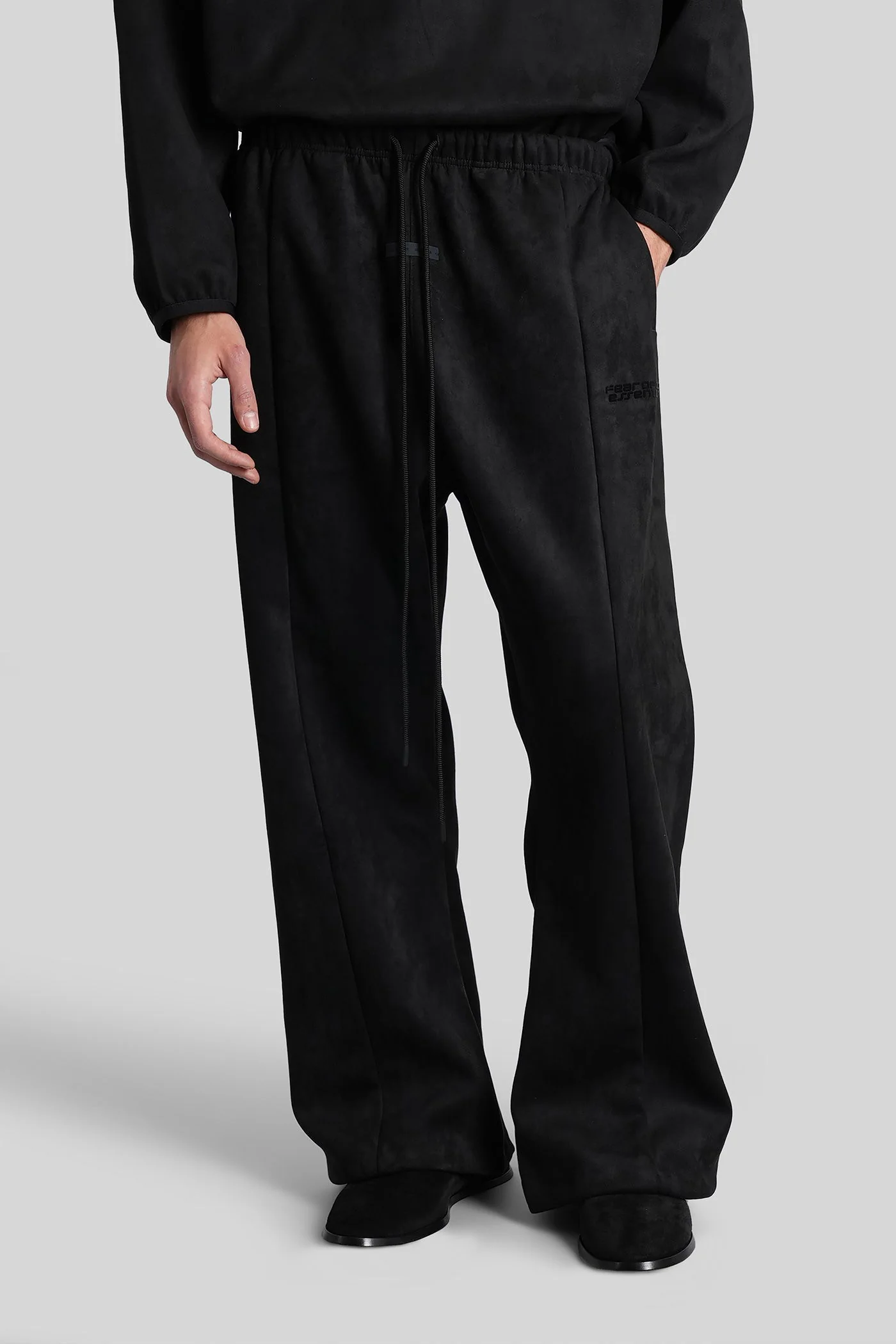 Pants in black cotton