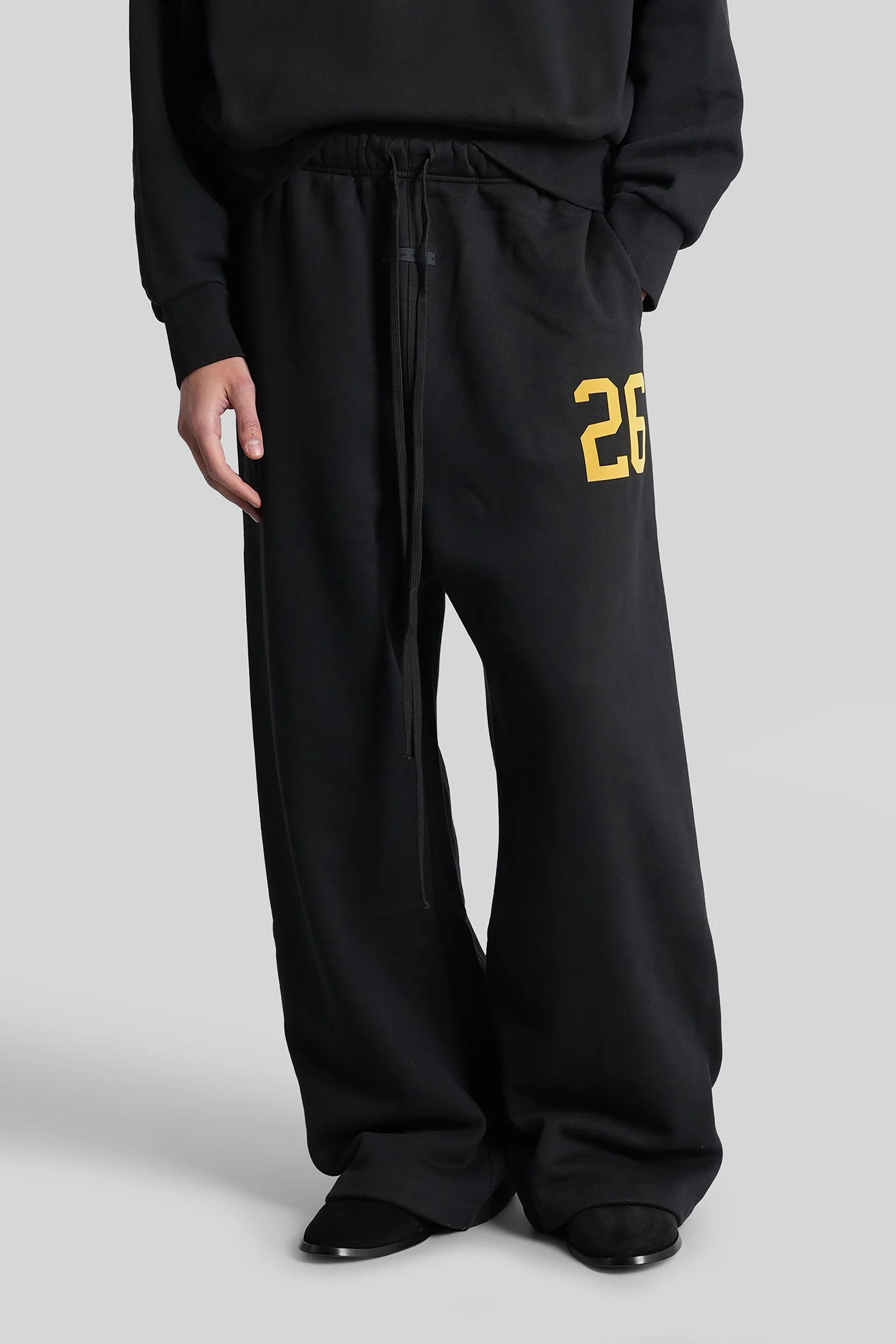 Pants in black cotton