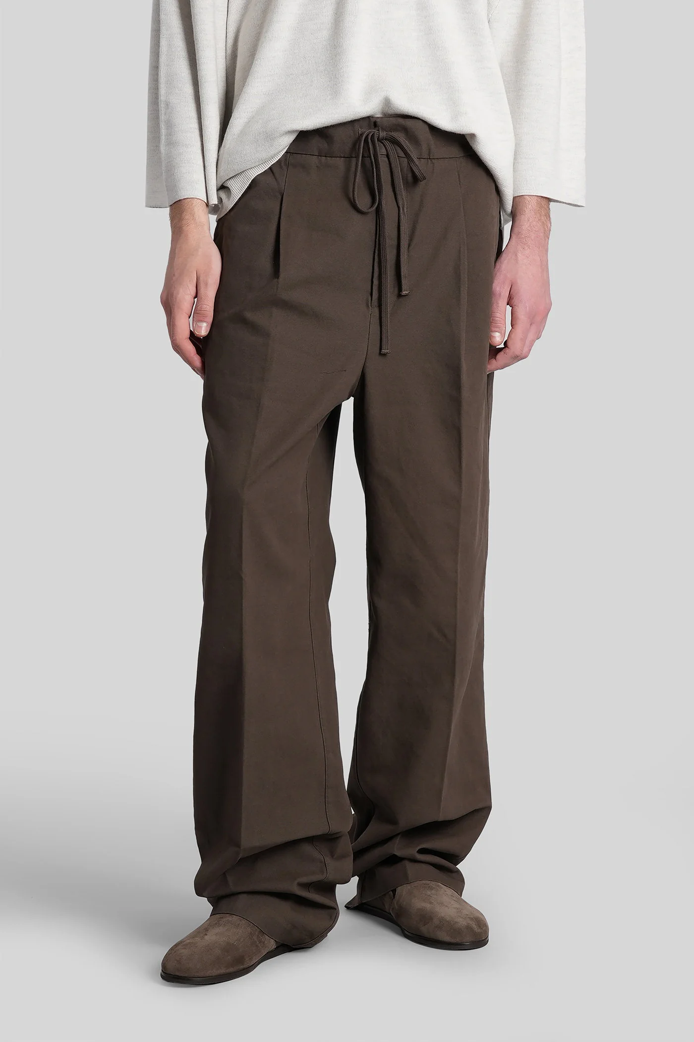 Pants in brown cotton