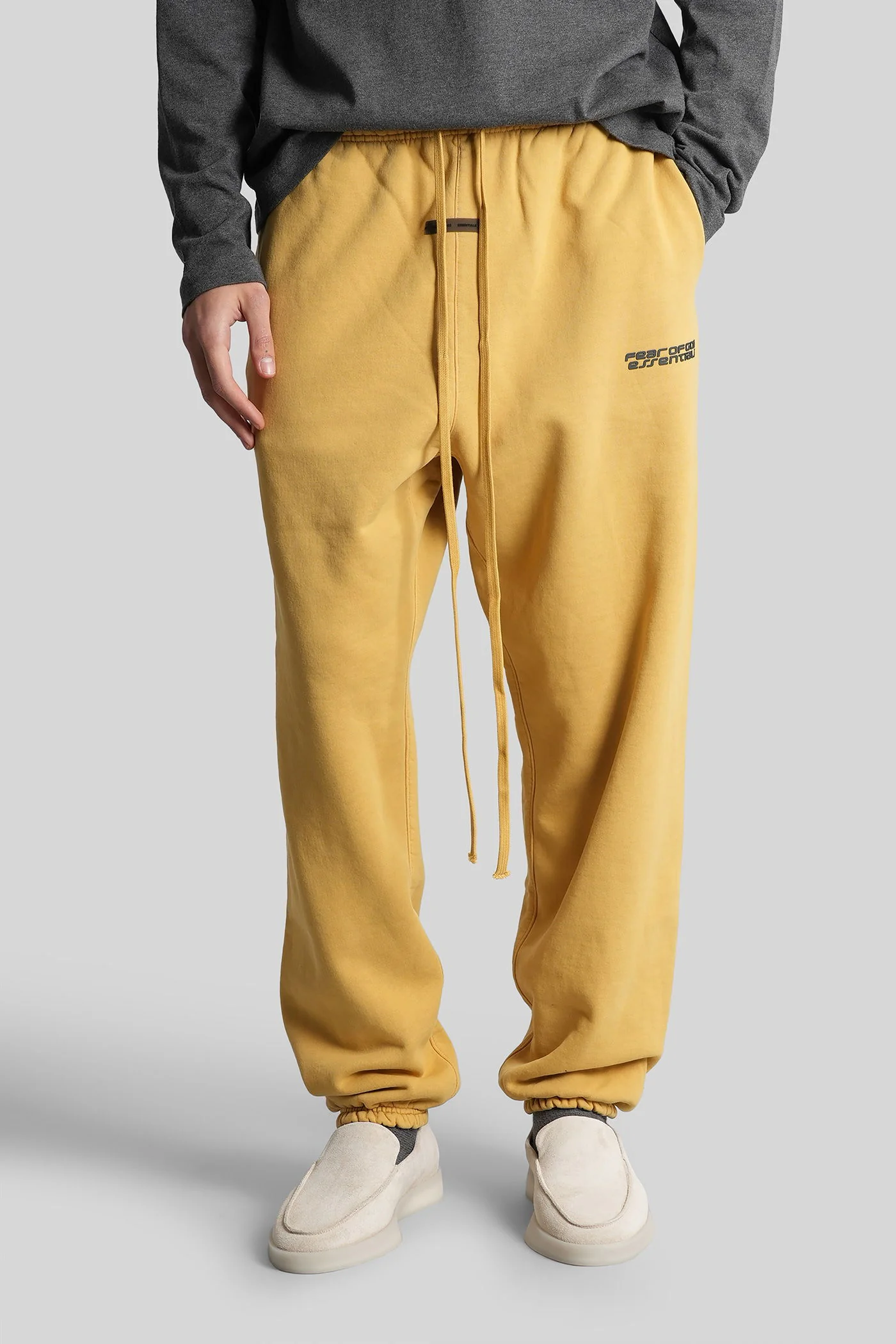 Pants in yellow cotton