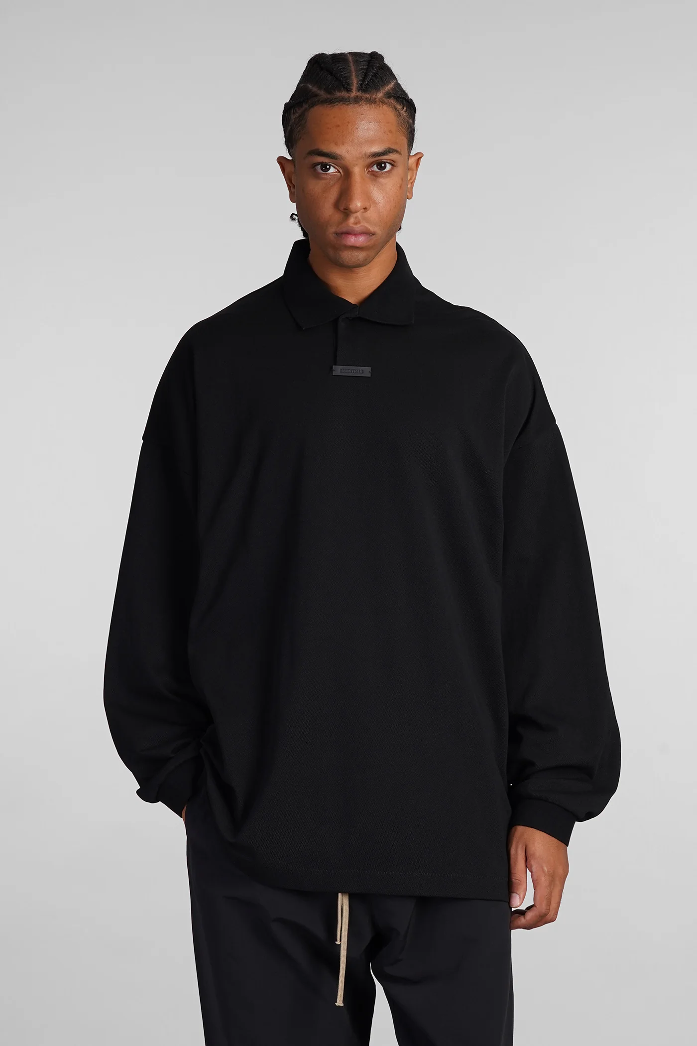 Polo in black cotton