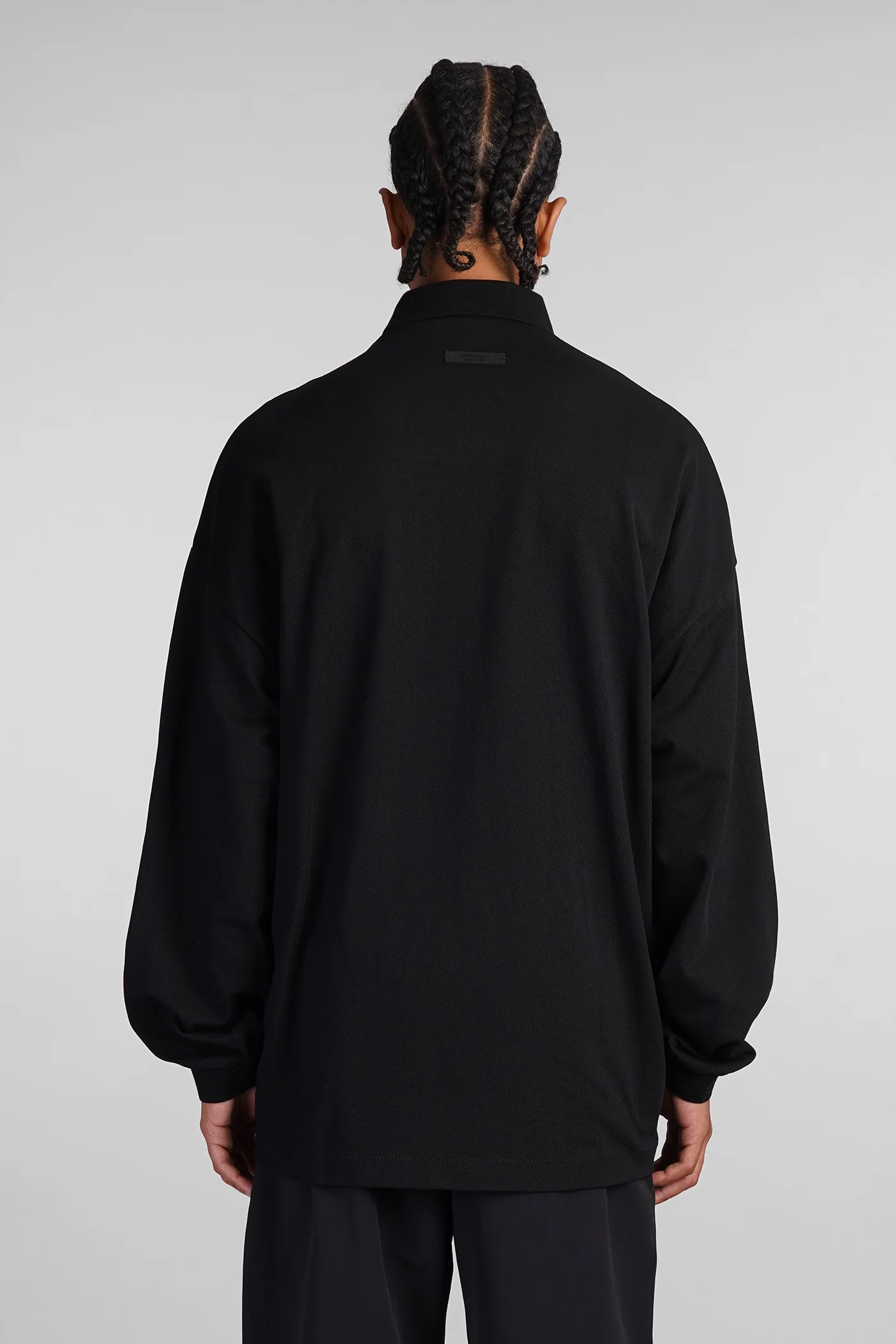 Polo in black cotton - Image 3