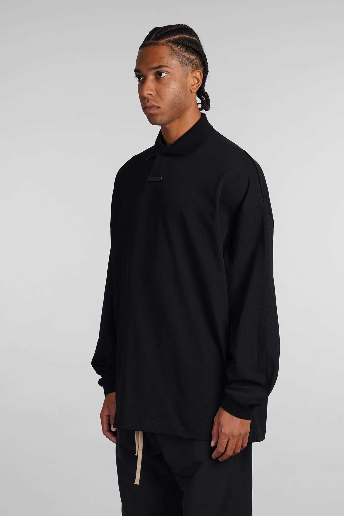 Polo in black cotton - Image 4