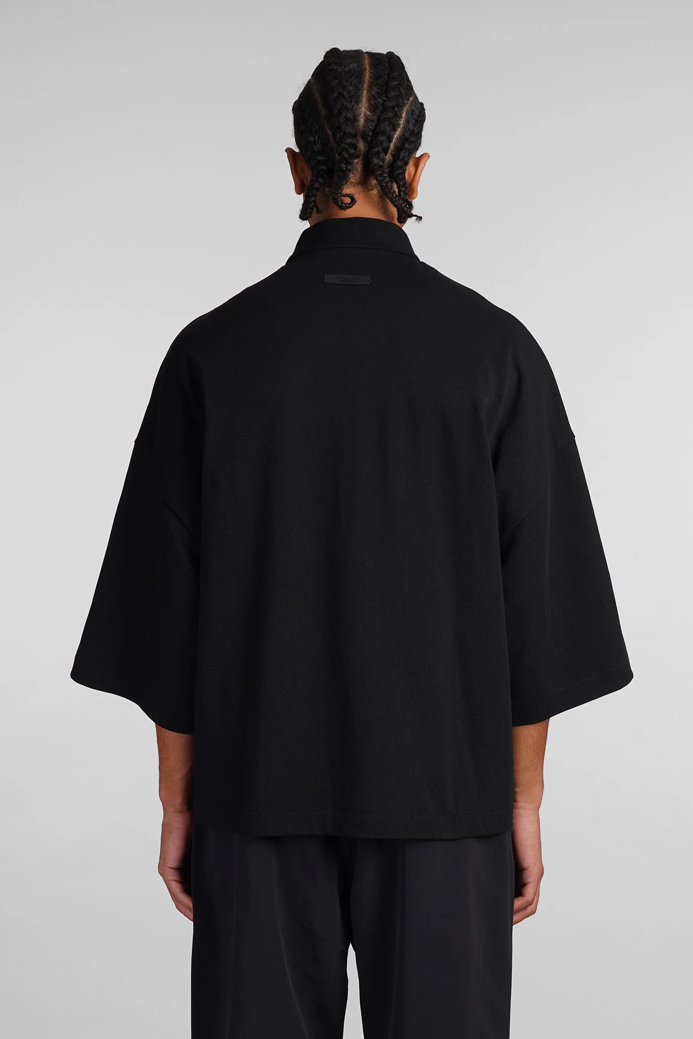 Polo in black cotton - Image 3