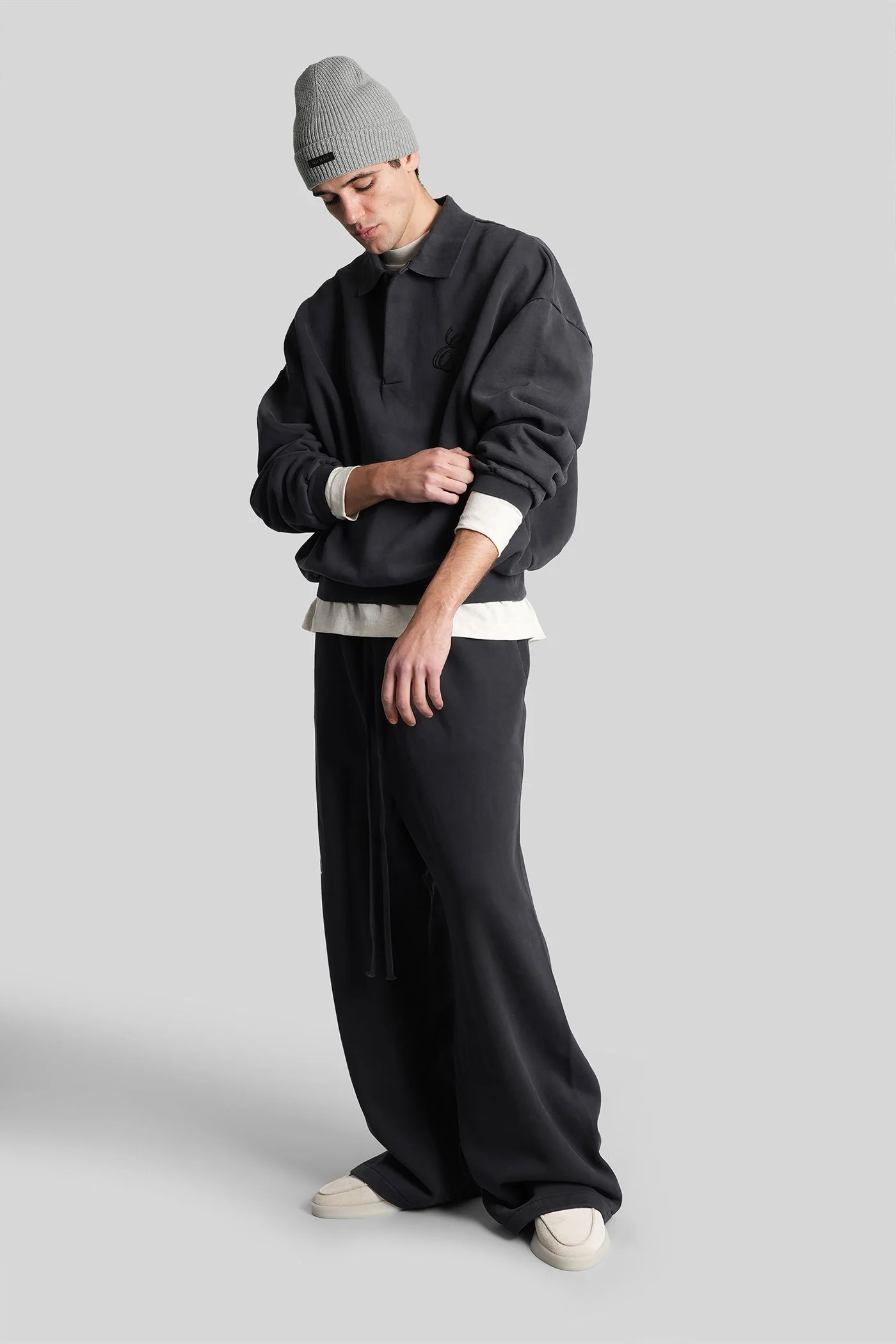 Polo in black cotton - Image 2