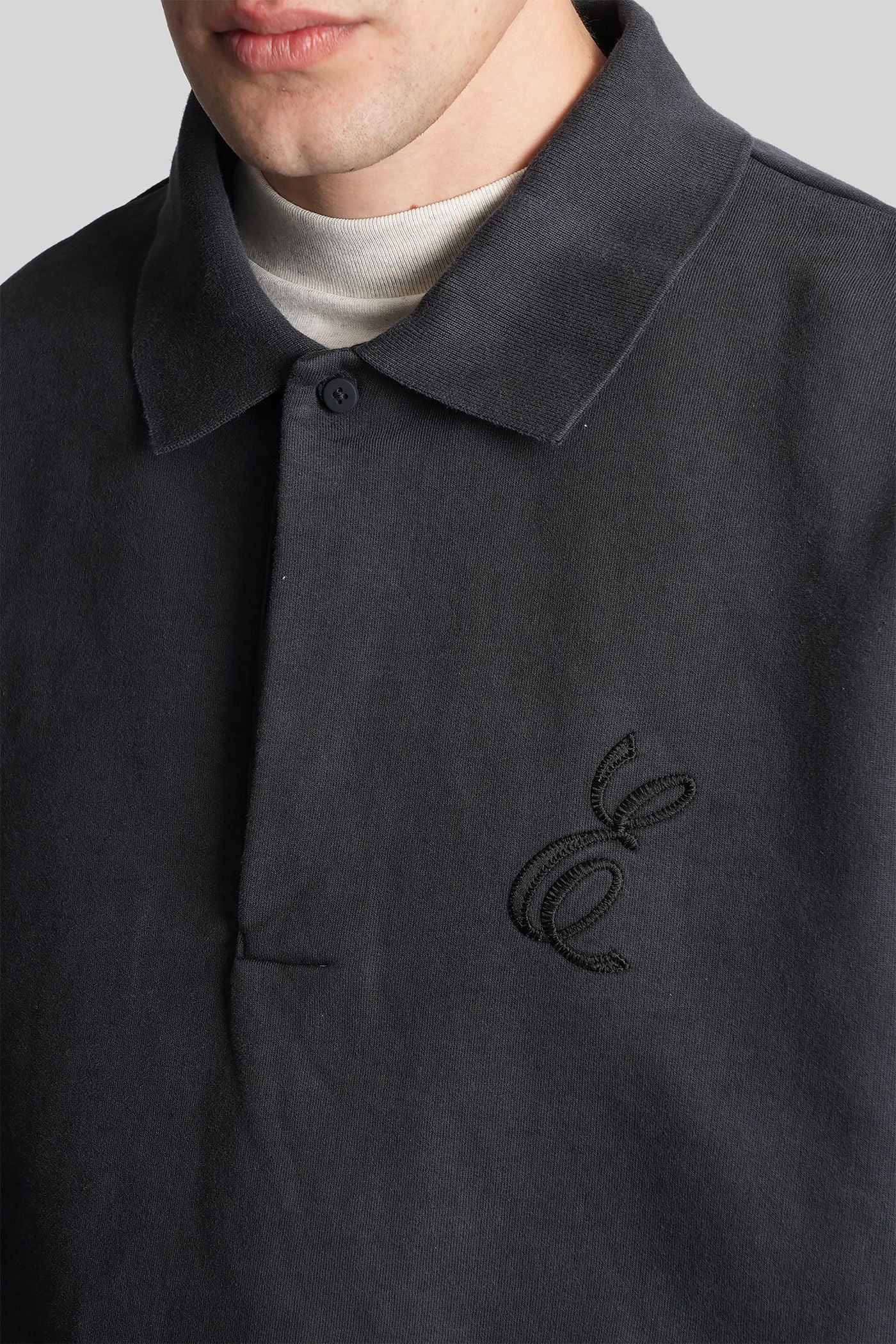 Polo in black cotton - Image 5