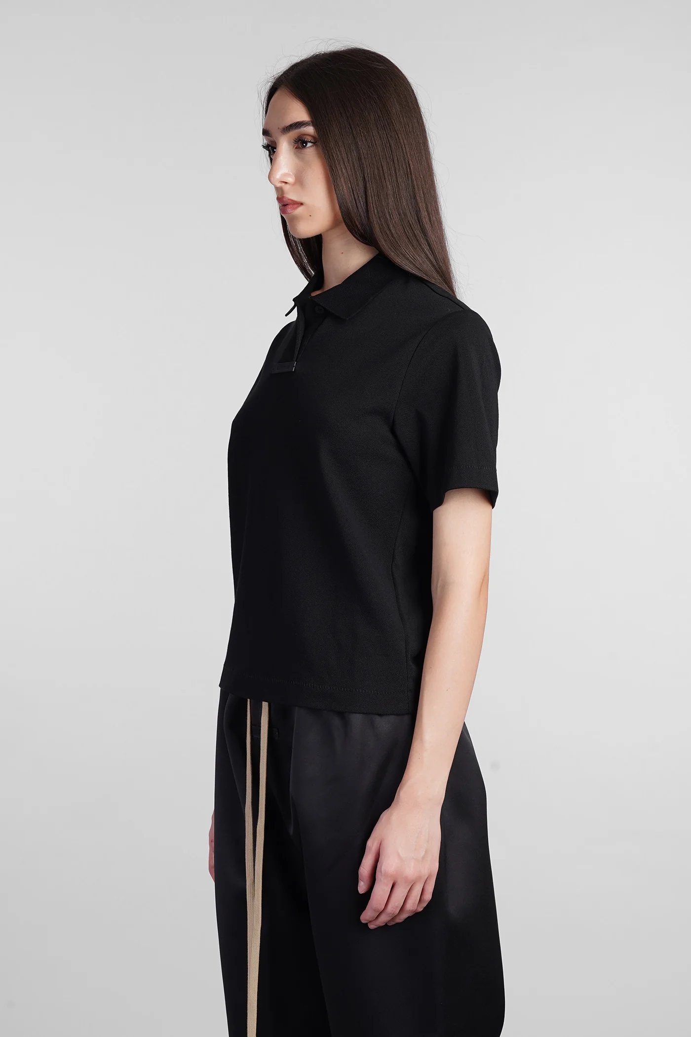 Polo in black cotton - Image 4