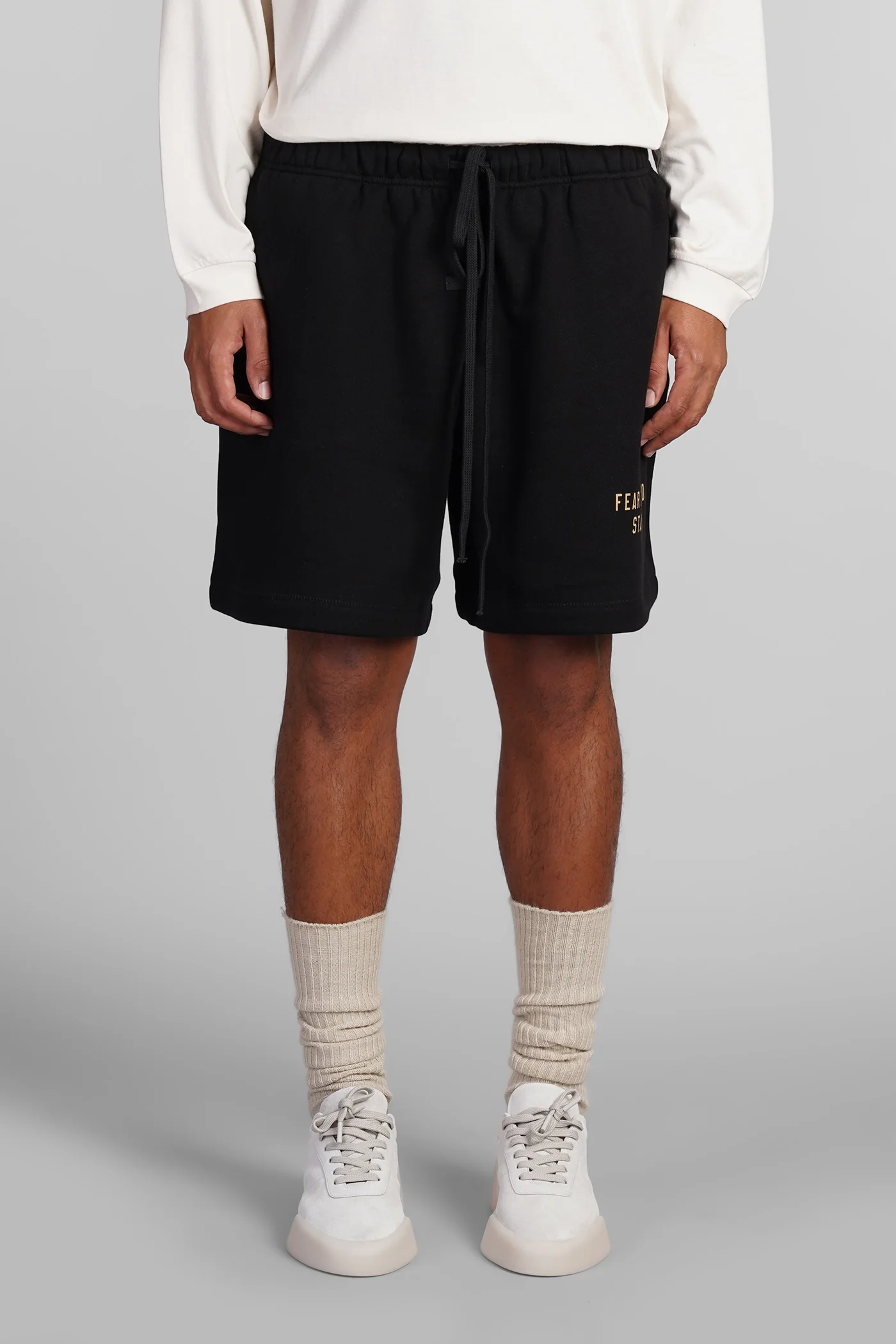 Shorts in black cotton