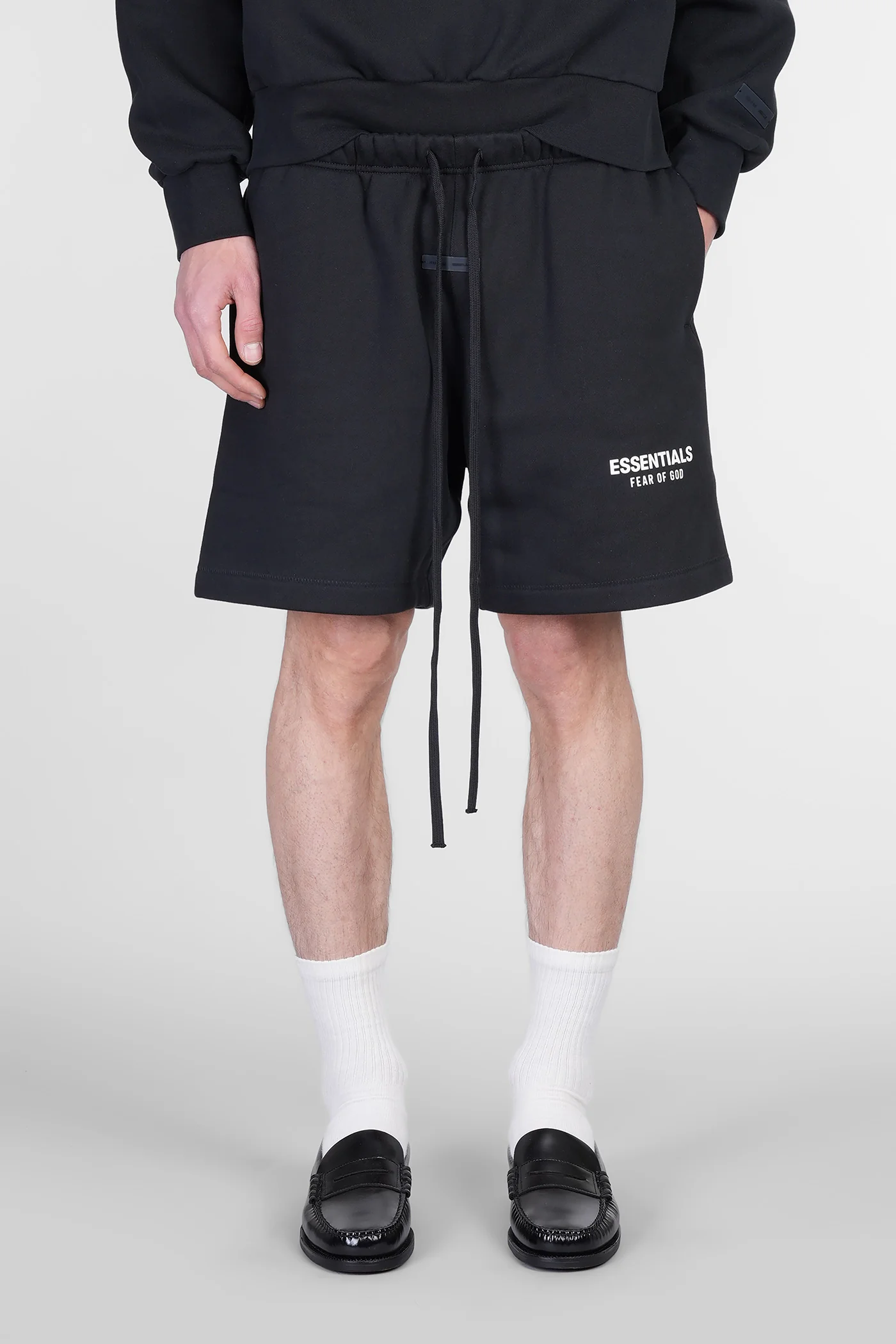 Shorts in black cotton