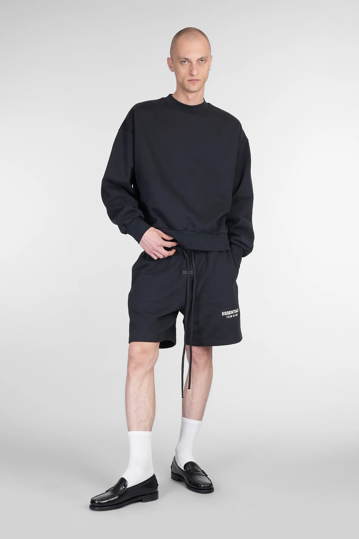Shorts in black cotton - Image 2