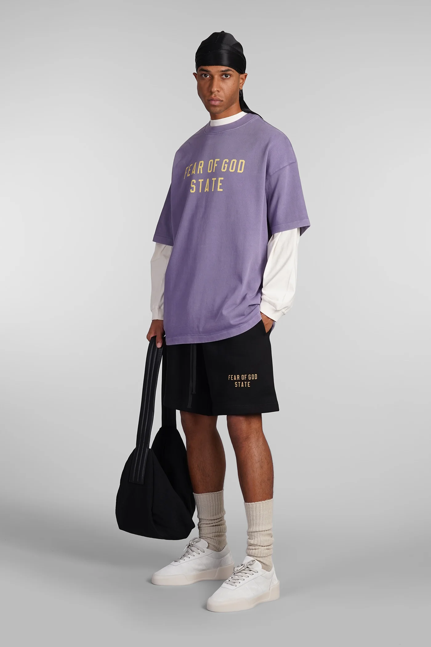 Shorts in black cotton - Image 2
