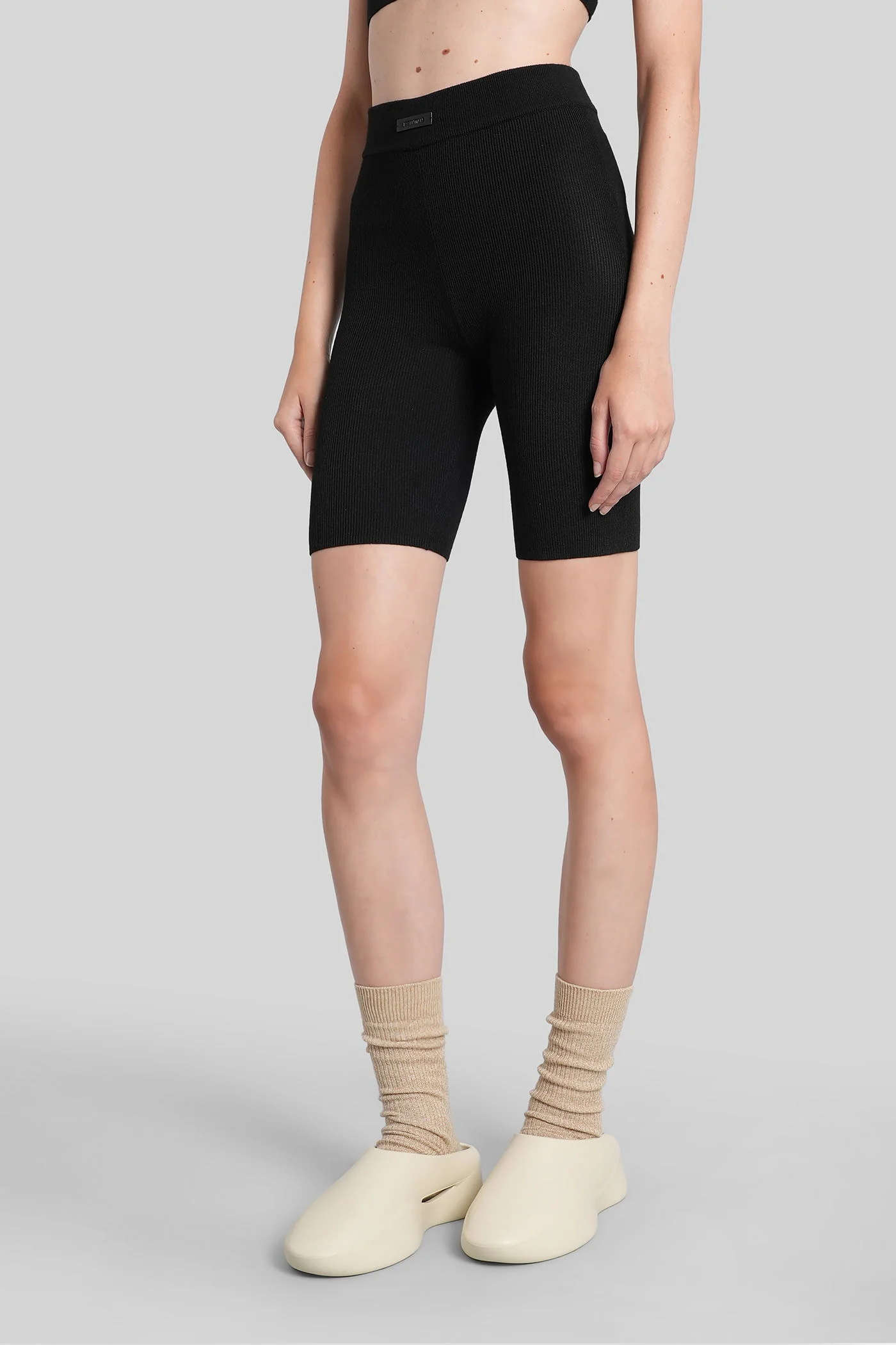 Shorts in black polyester - Image 4