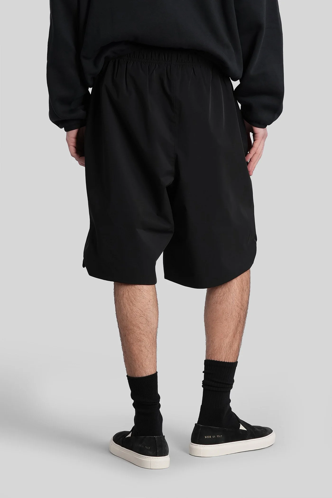 Shorts in black polyester - Image 3
