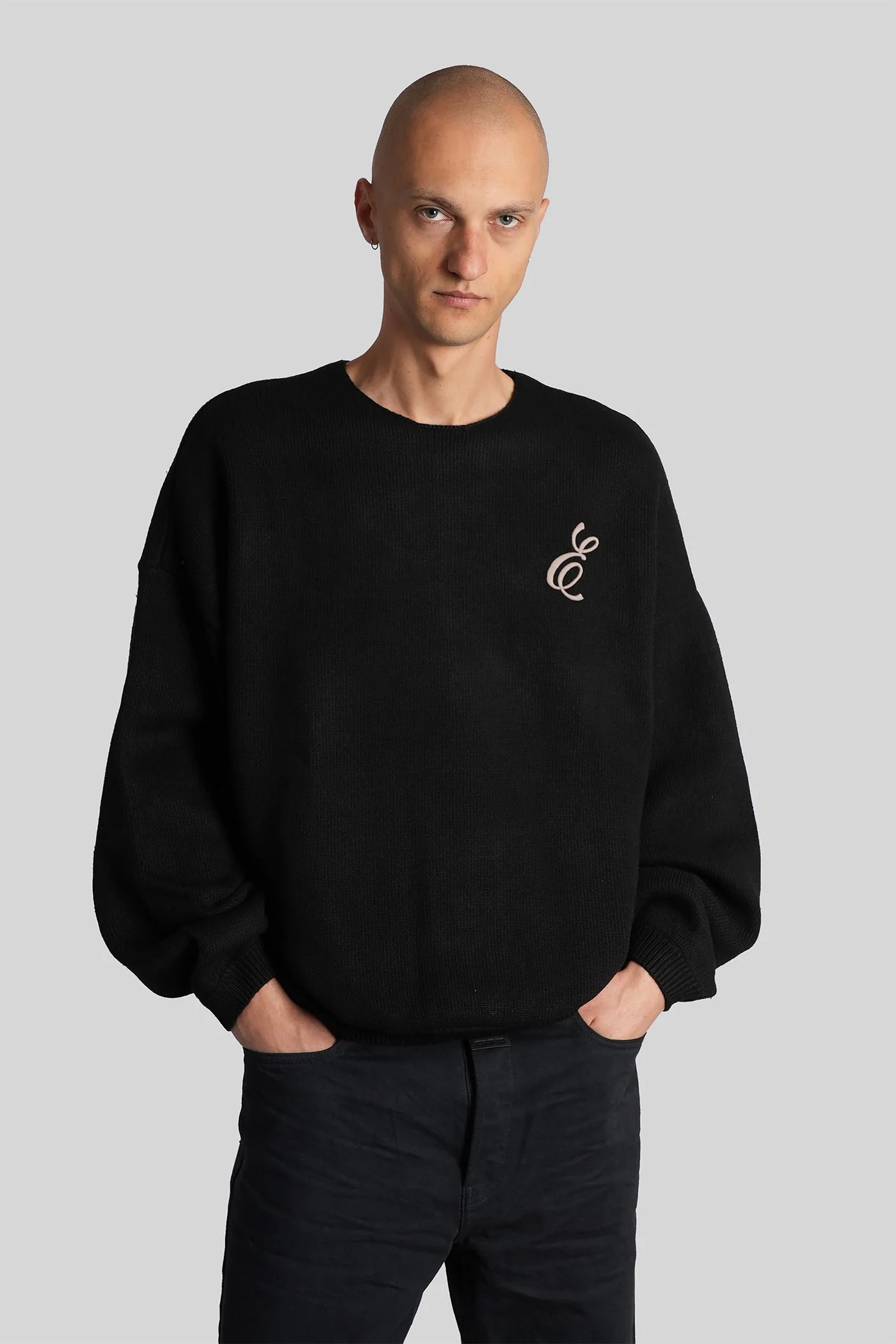 Sweatshirt in black acrylic