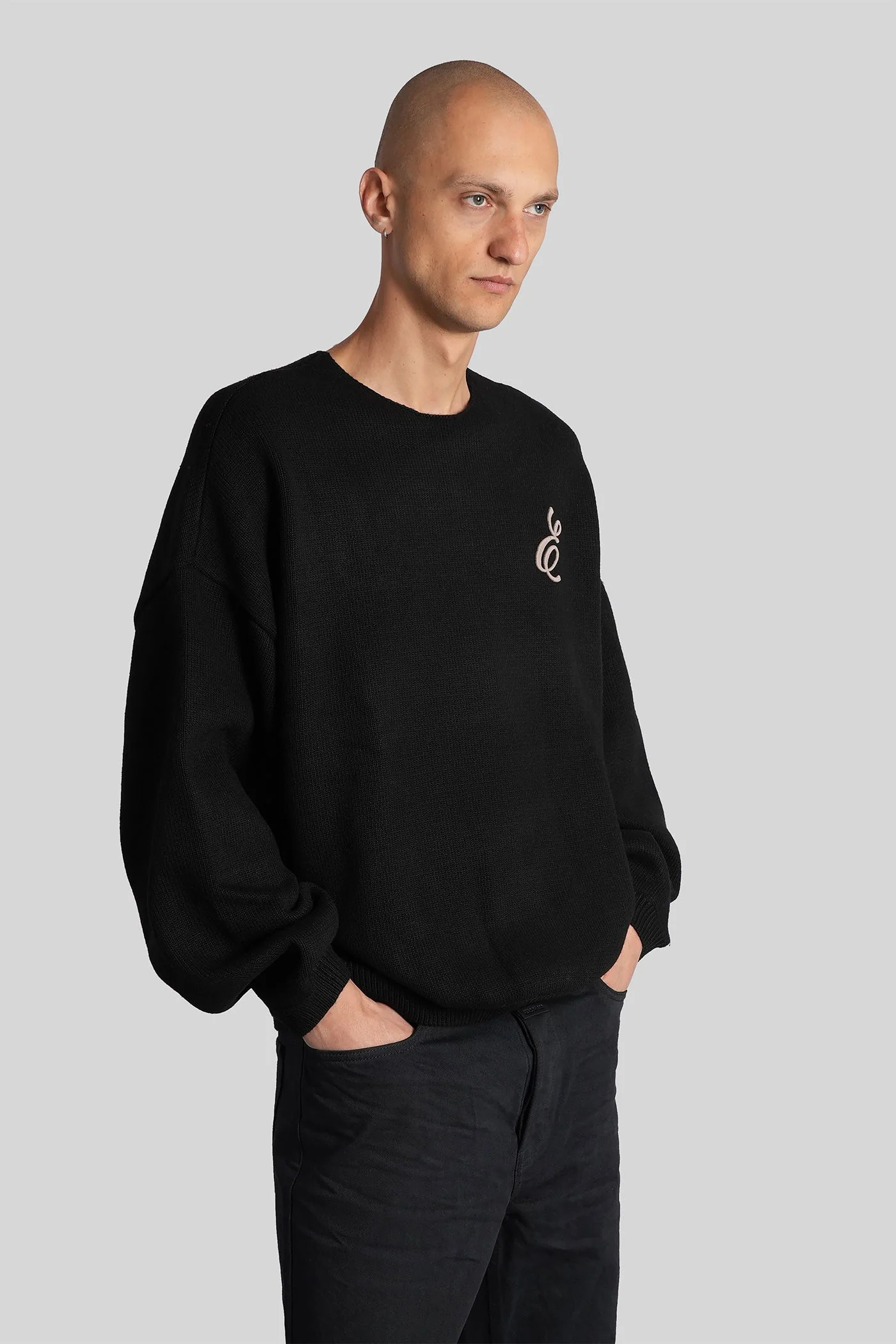 Sweatshirt in black acrylic - Image 4