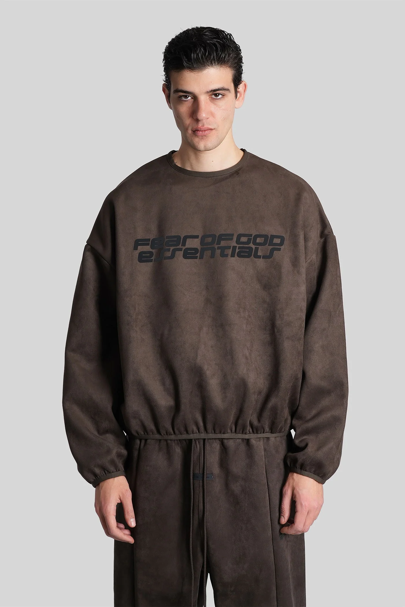 Sweatshirt in brown cotton