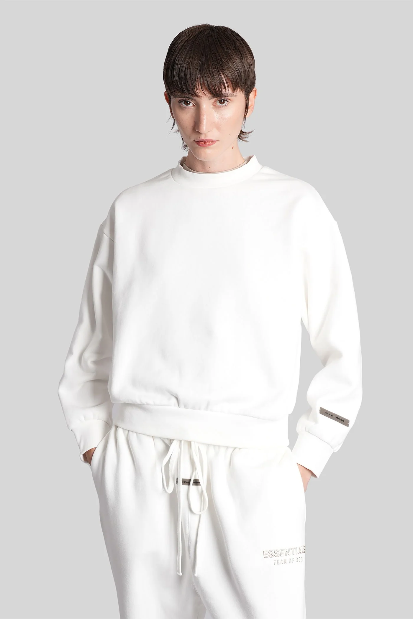 Sweatshirt in white cotton