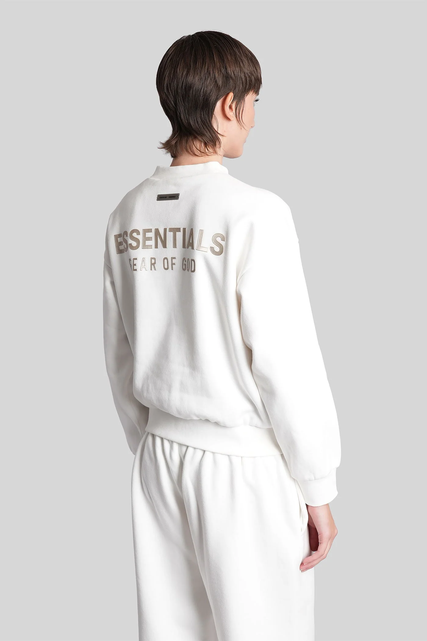 Sweatshirt in white cotton - Image 3