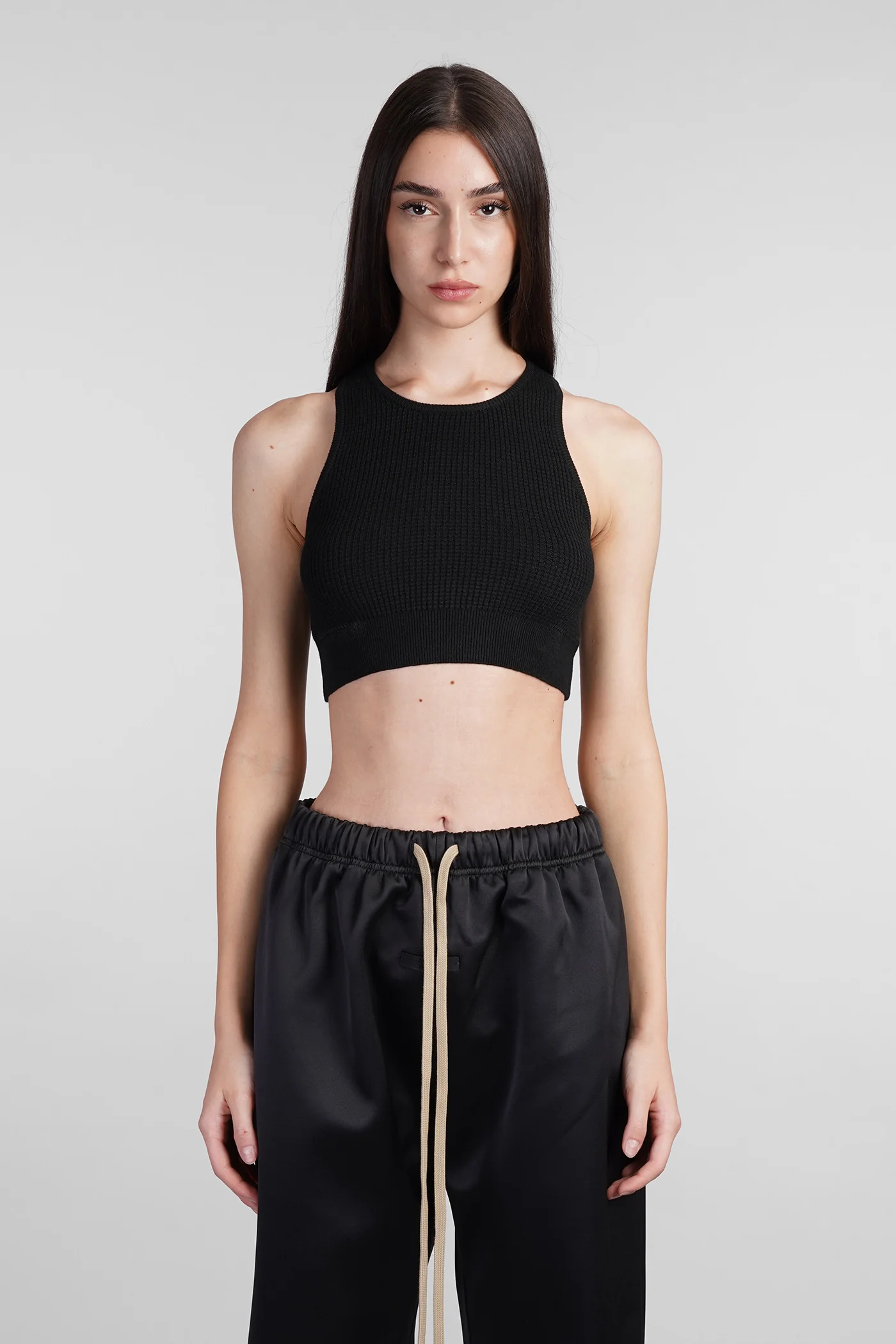 Topwear in black polyester