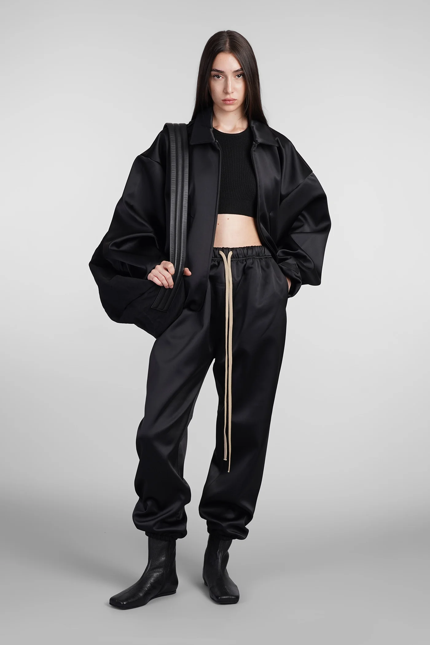 Topwear in black polyester - Image 2