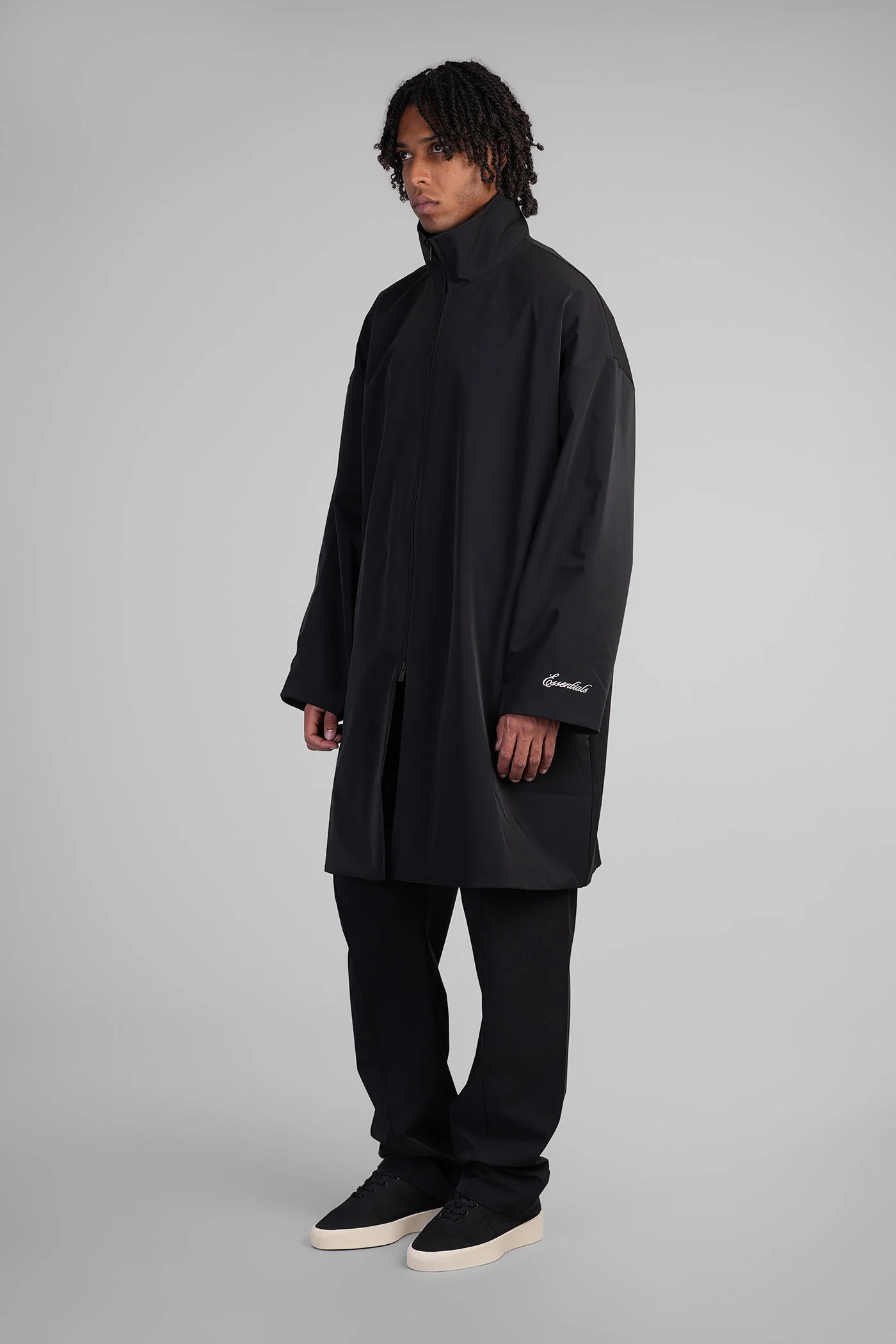 Trench in black polyester - Image 4