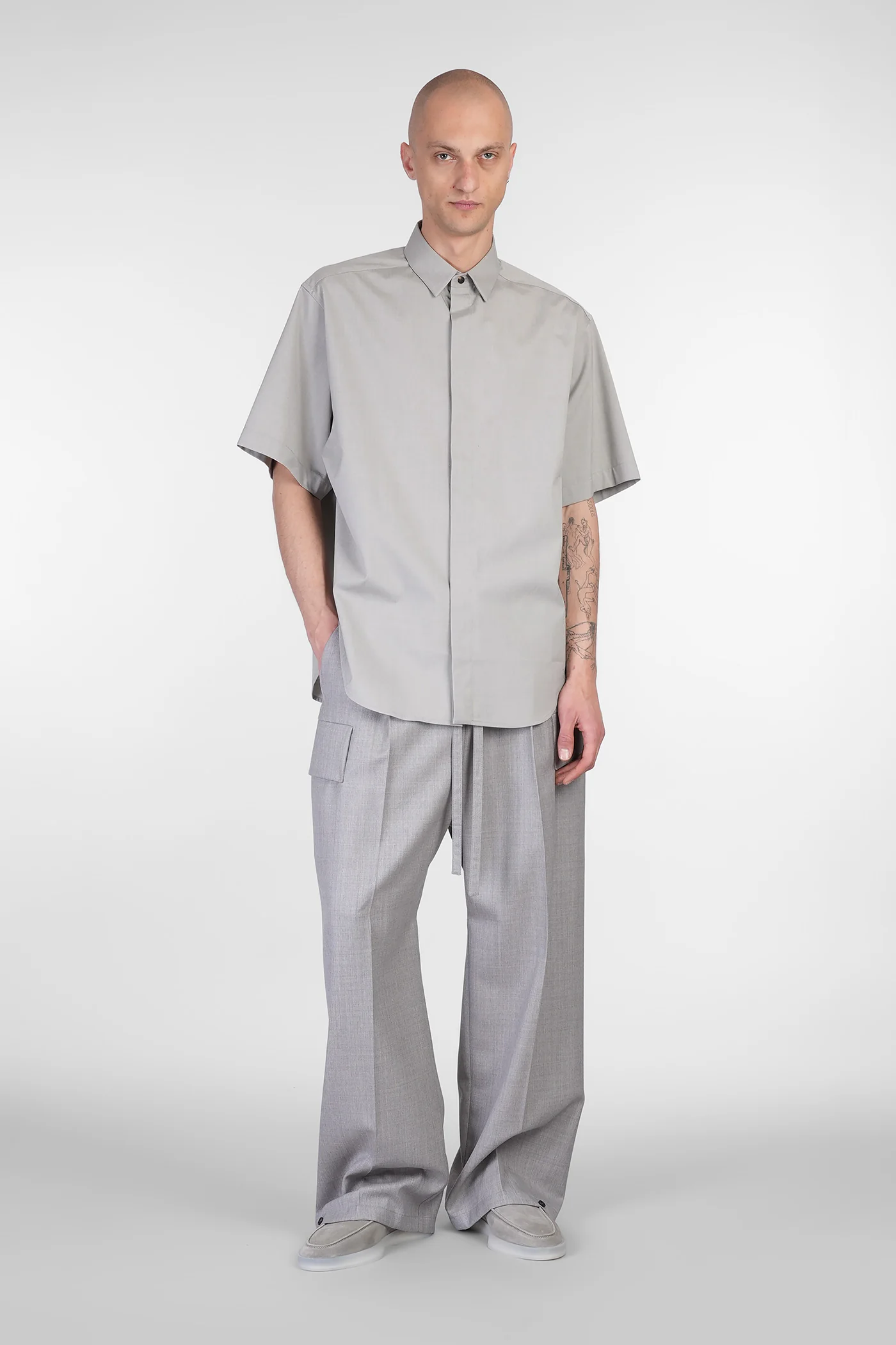Shirt in grey cotton - Image 2