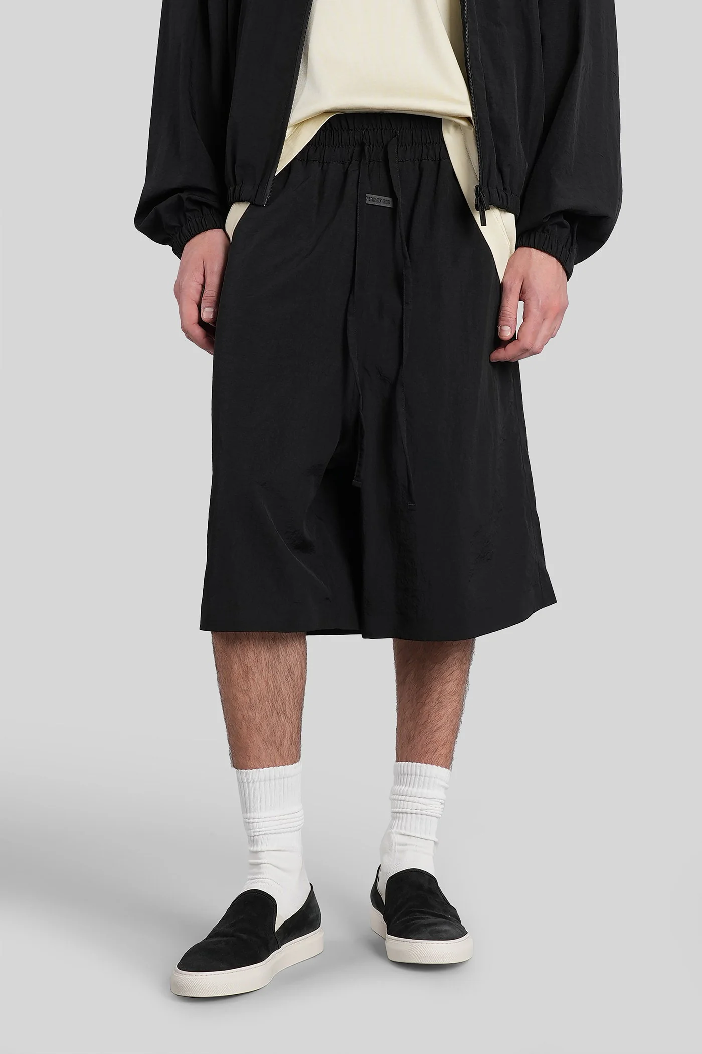 Shorts in black polyamide