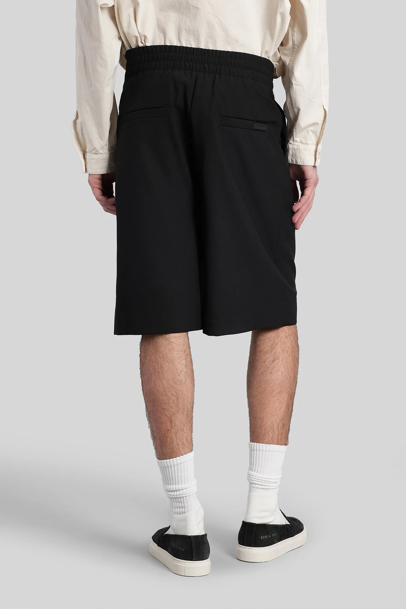 Shorts in black wool - Image 3