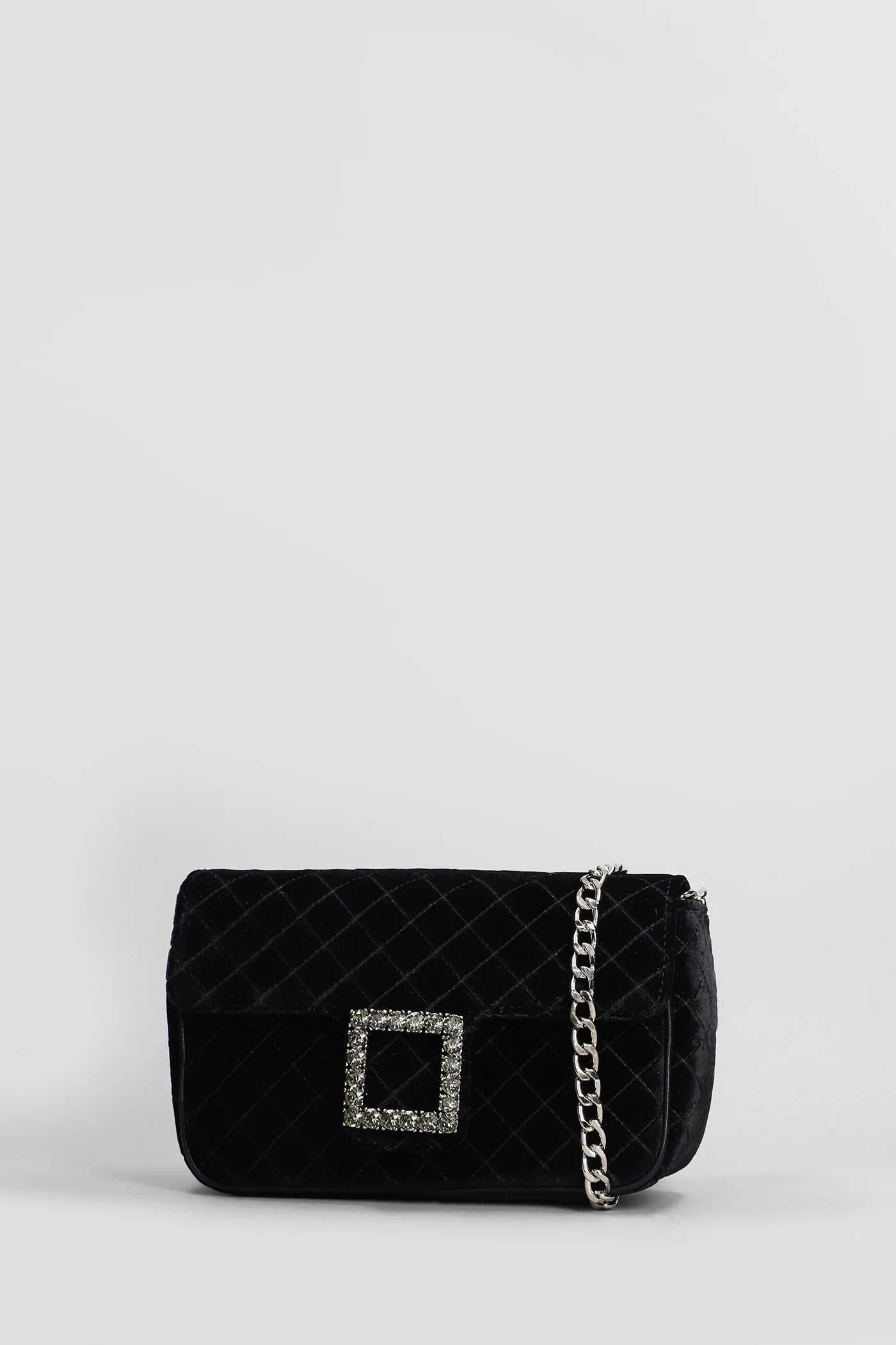 Lunette Shoulder bag in black velvet - Image 2