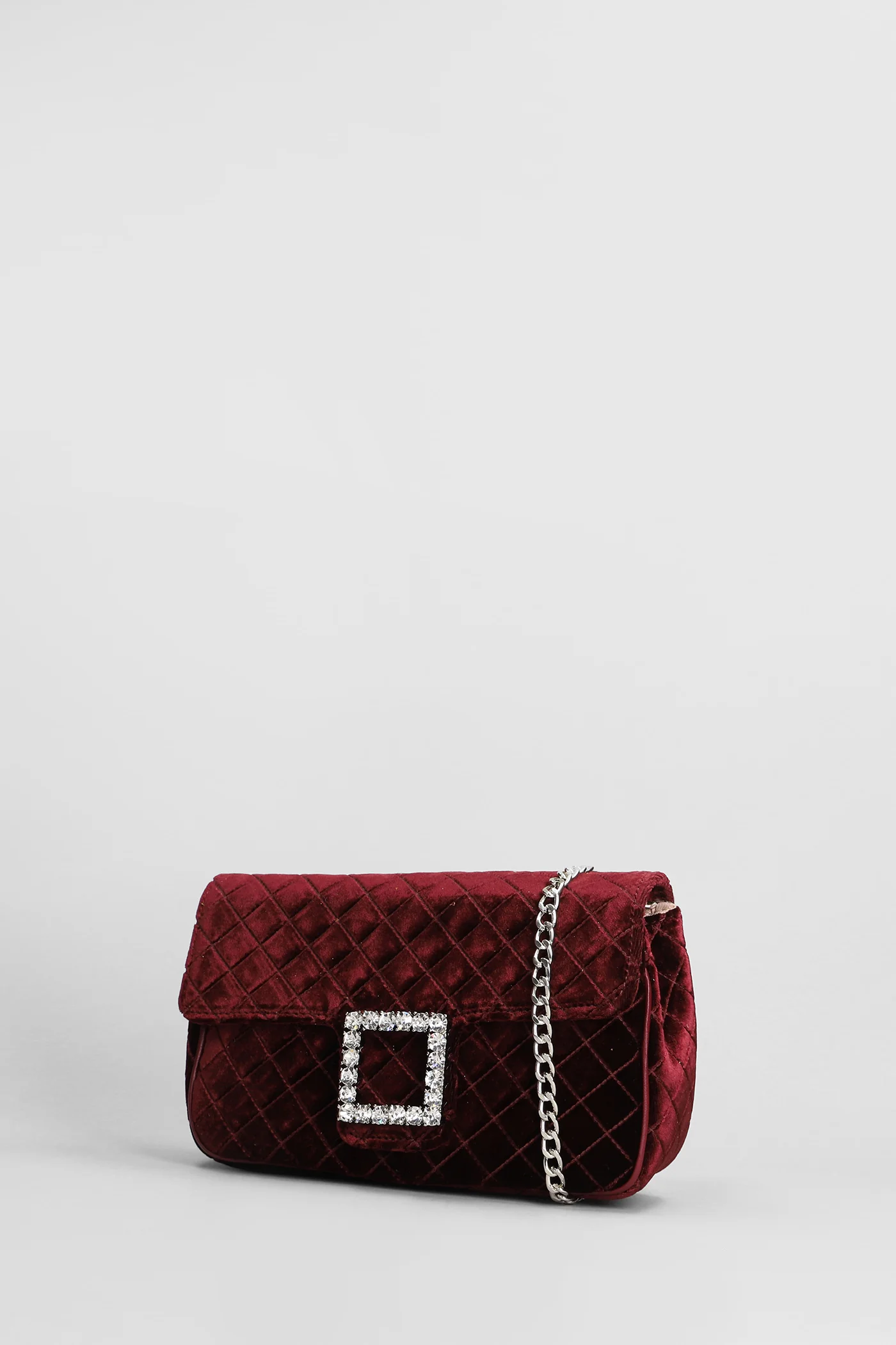 Lunette Shoulder bag in bordeaux velvet - Image 2