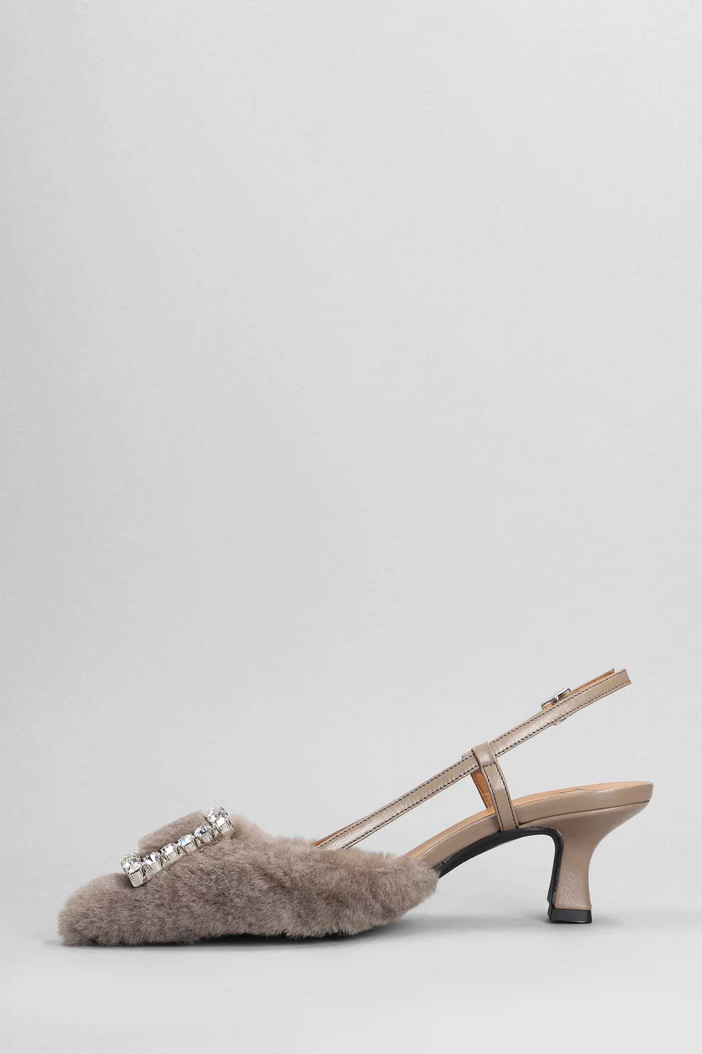 Stefi Pumps in taupe leather - Image 3
