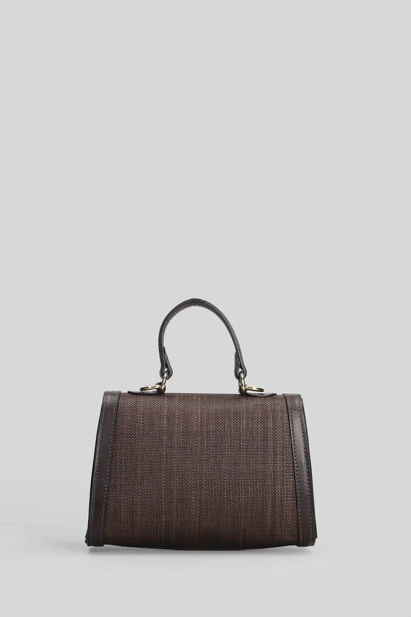 Suki Shoulder bag in brown leather and fabric - Image 3
