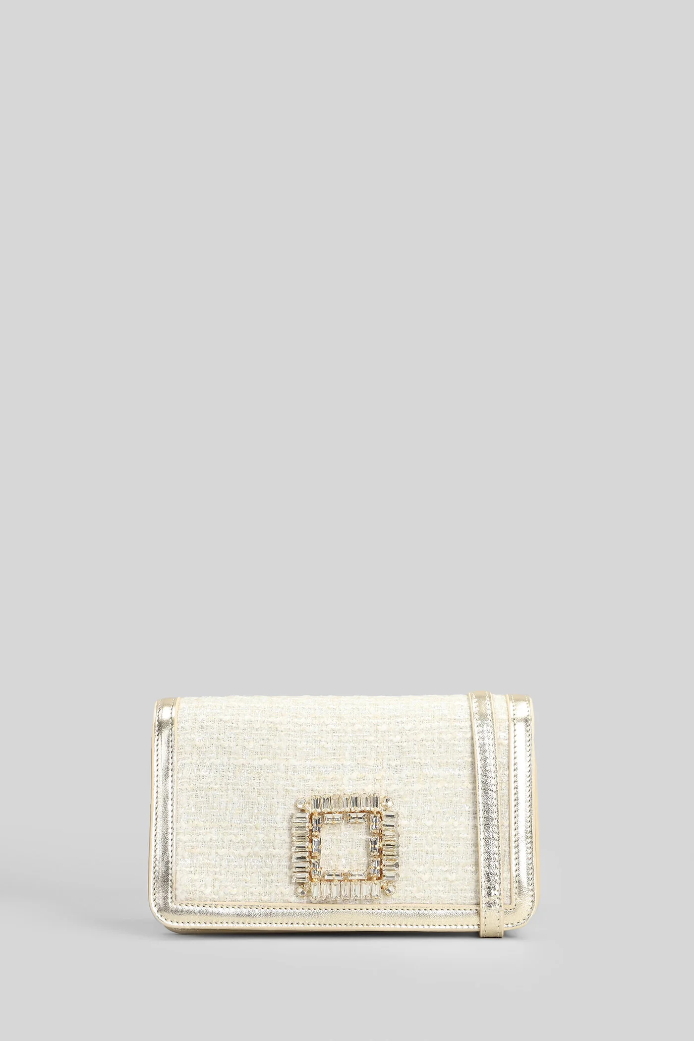Tilda Shoulder bag in beige leather and fabric