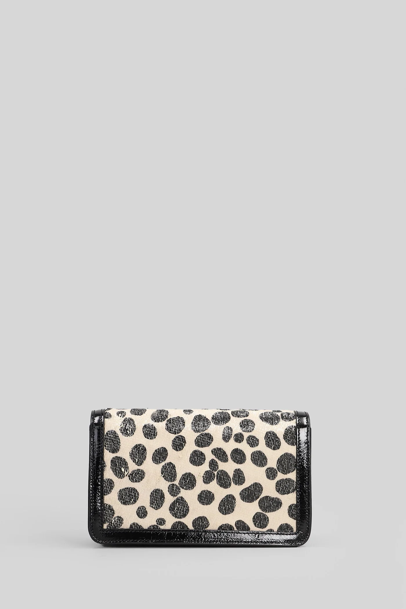 Tilda Shoulder bag in black leather and fabric - Image 3