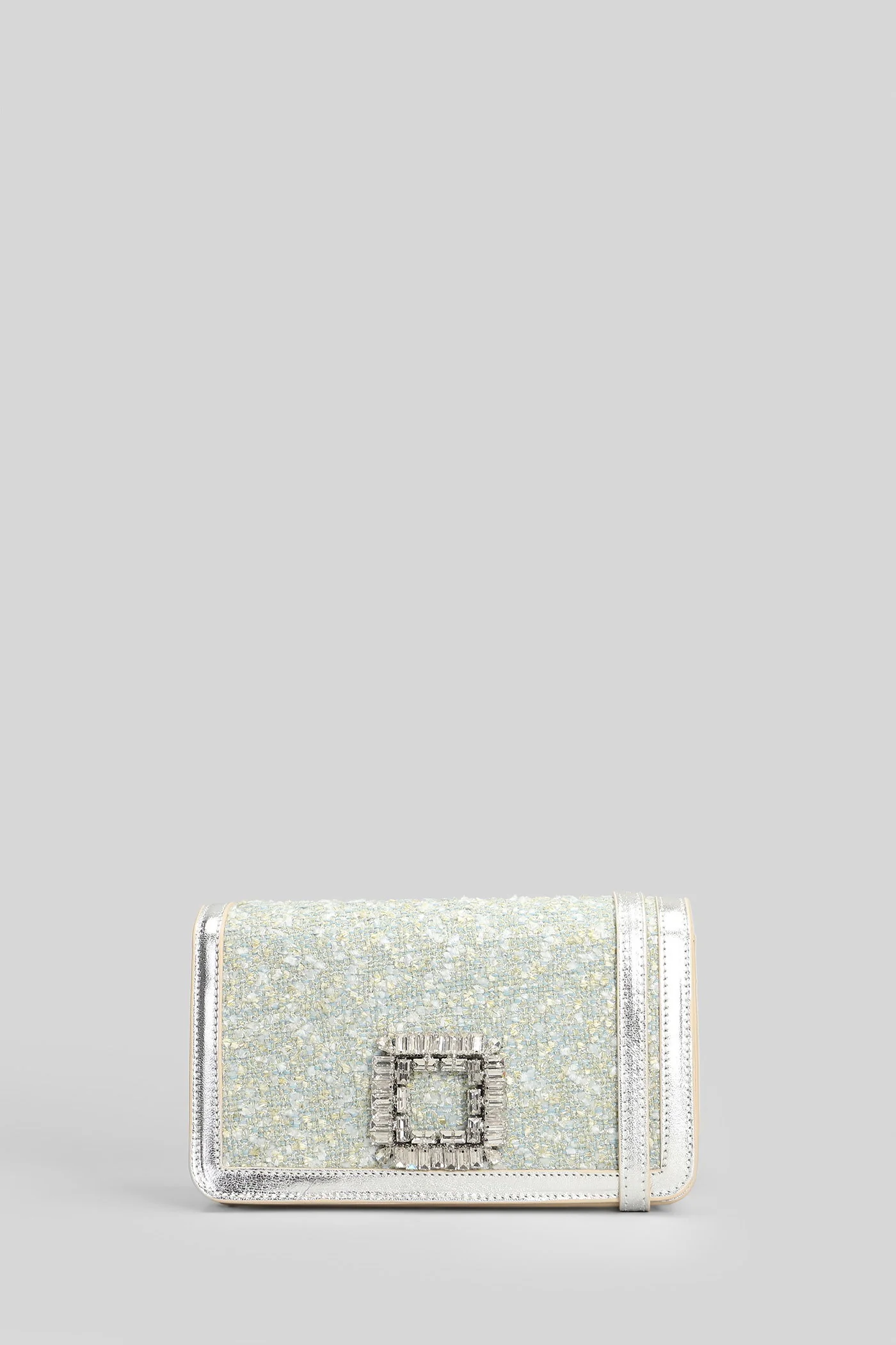 Tilda Shoulder bag in silver leather and fabric